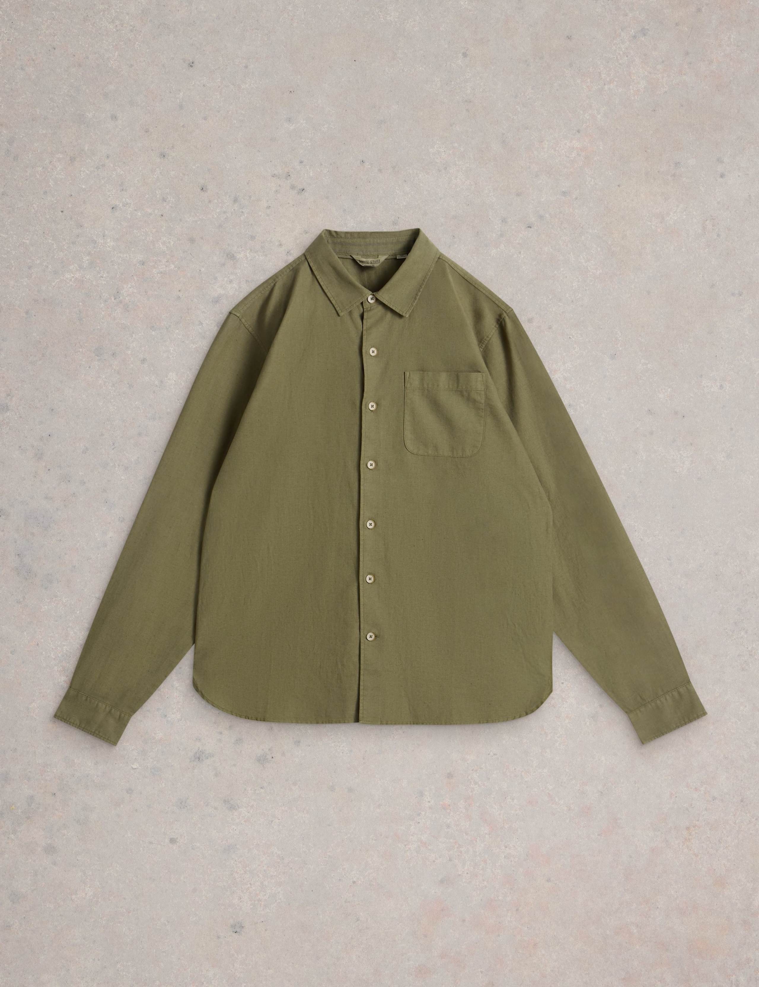 Regular Fit Cotton Linen Blend Shirt
