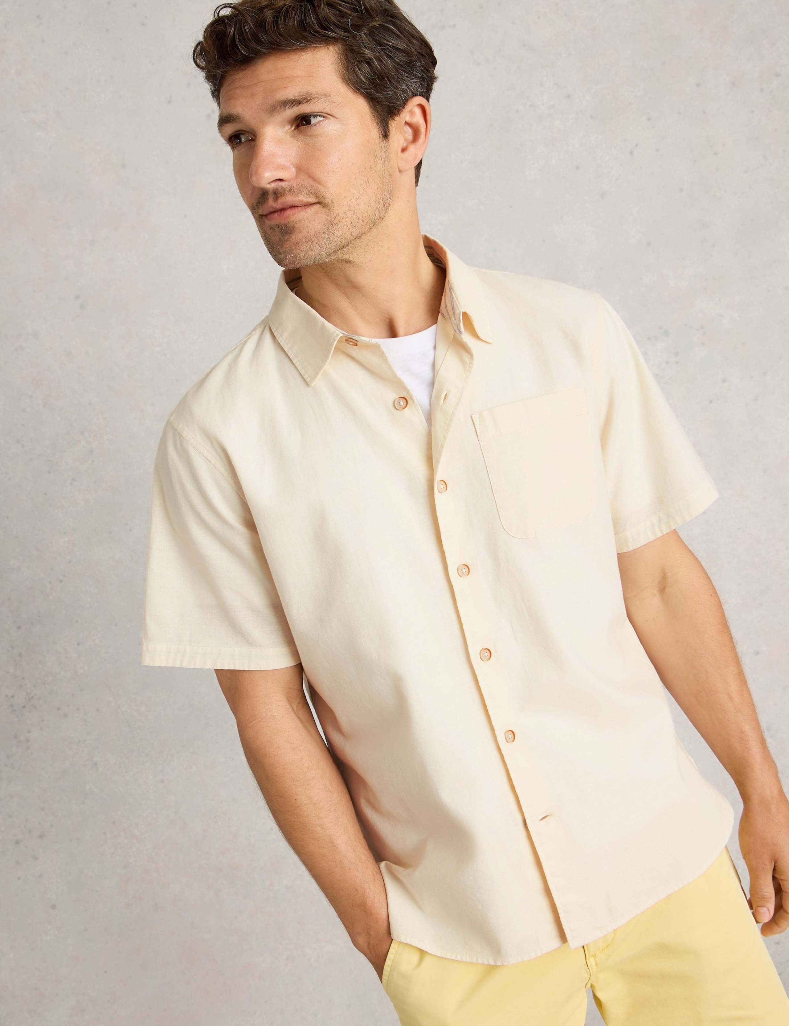 Linen Blend Short Sleeve Shirt
