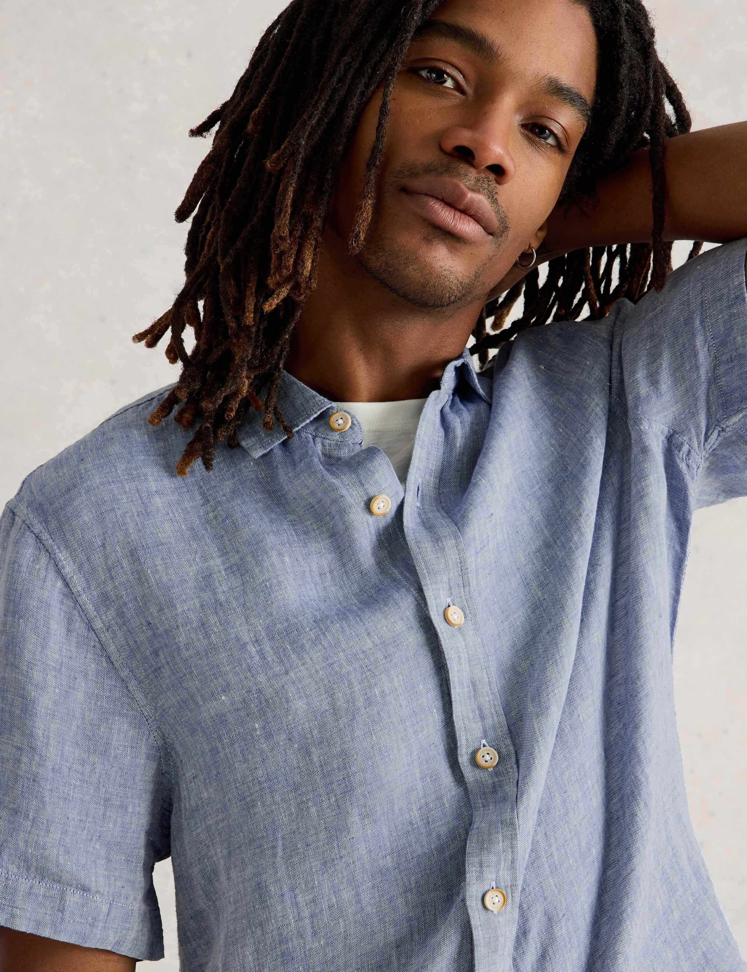 Regular Fit Pure Linen Short Sleeve Shirt