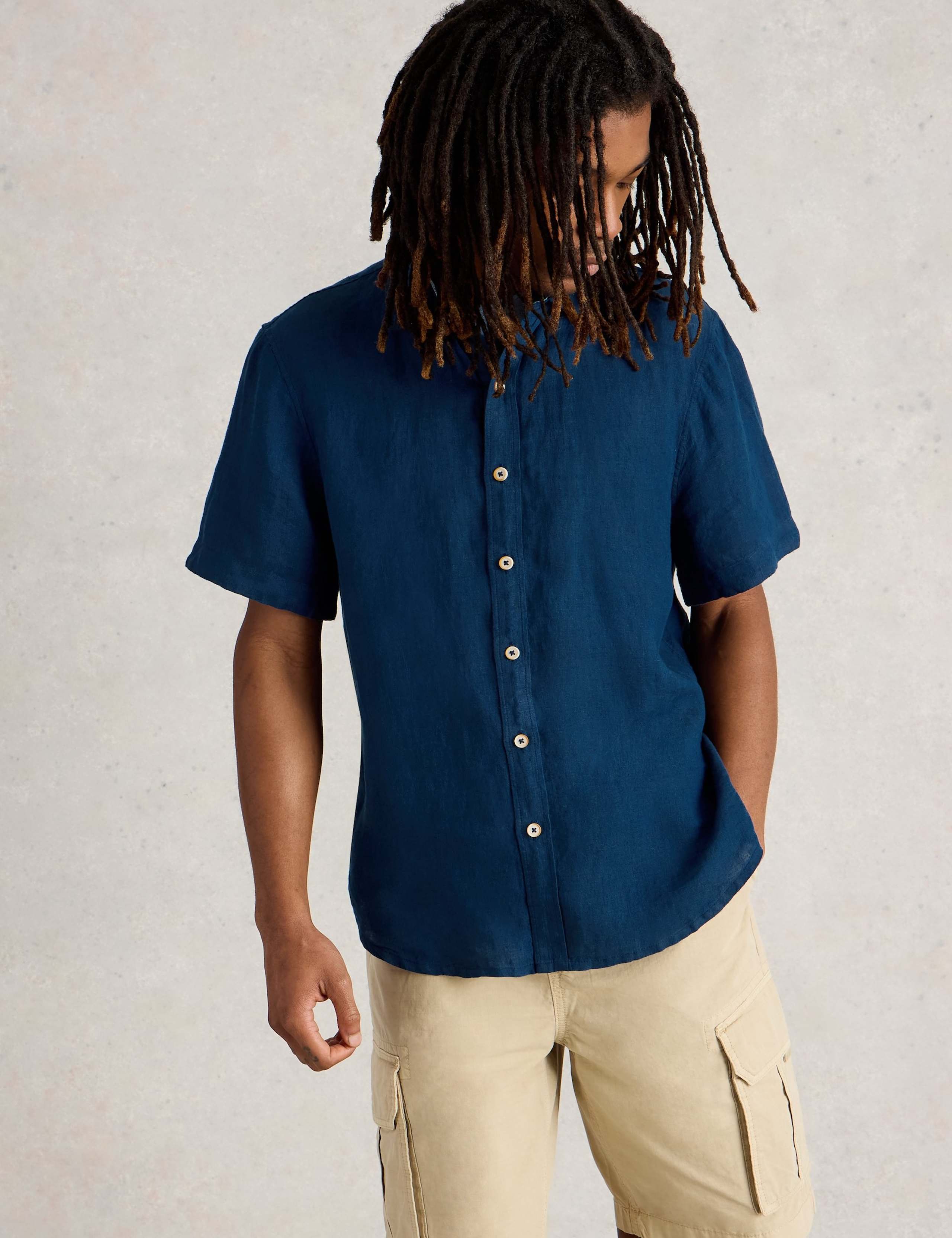 Regular Fit Pure Linen Short Sleeve Shirt