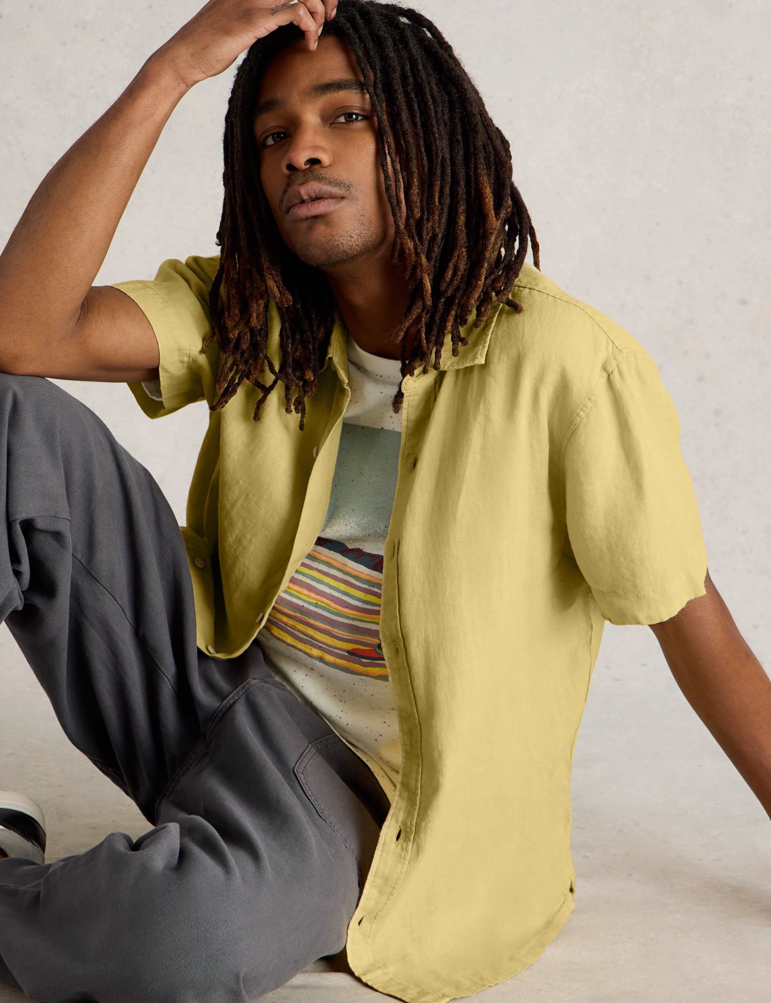 Regular Fit Pure Linen Short Sleeve Shirt