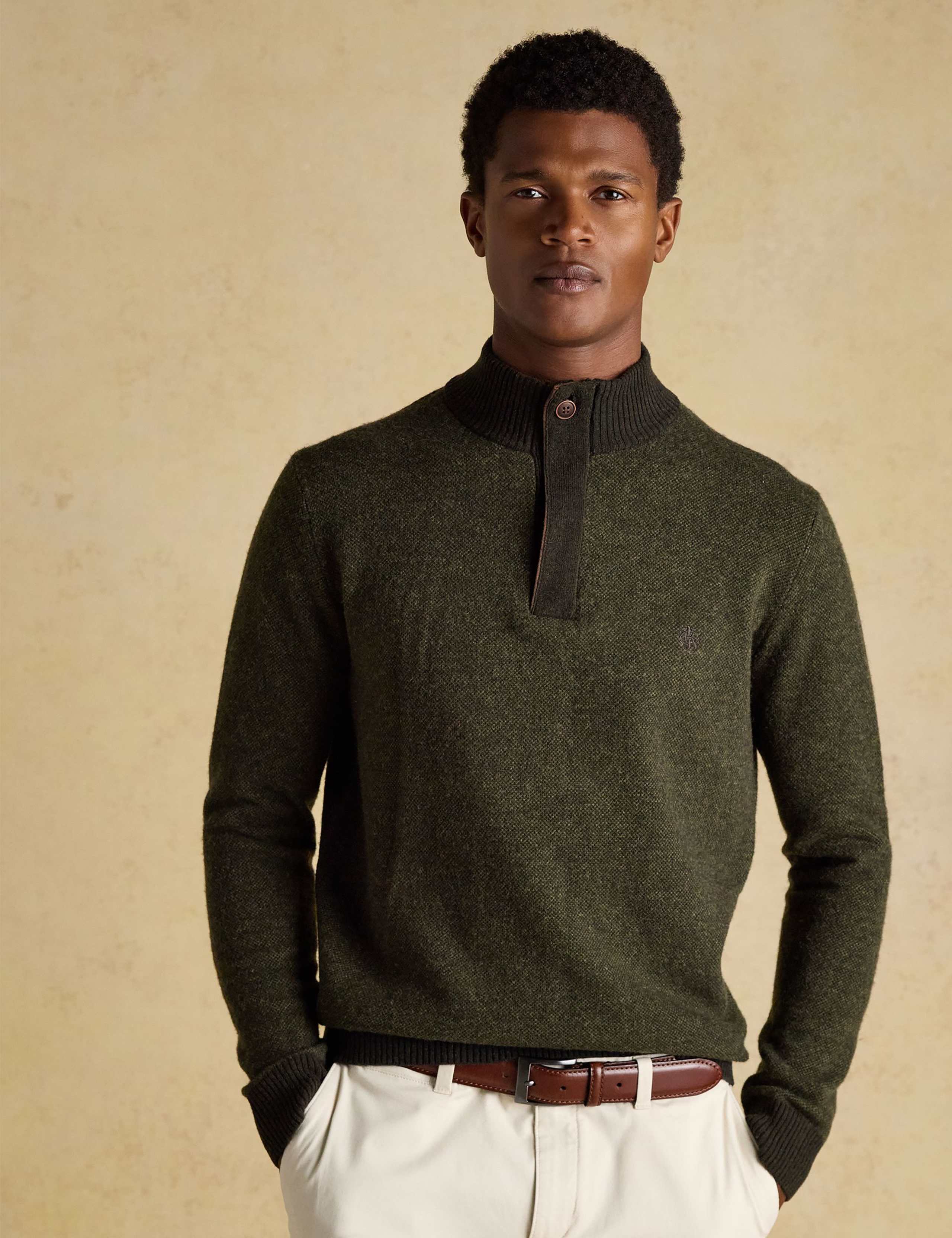 Wool Rich Textured High Neck Jumper