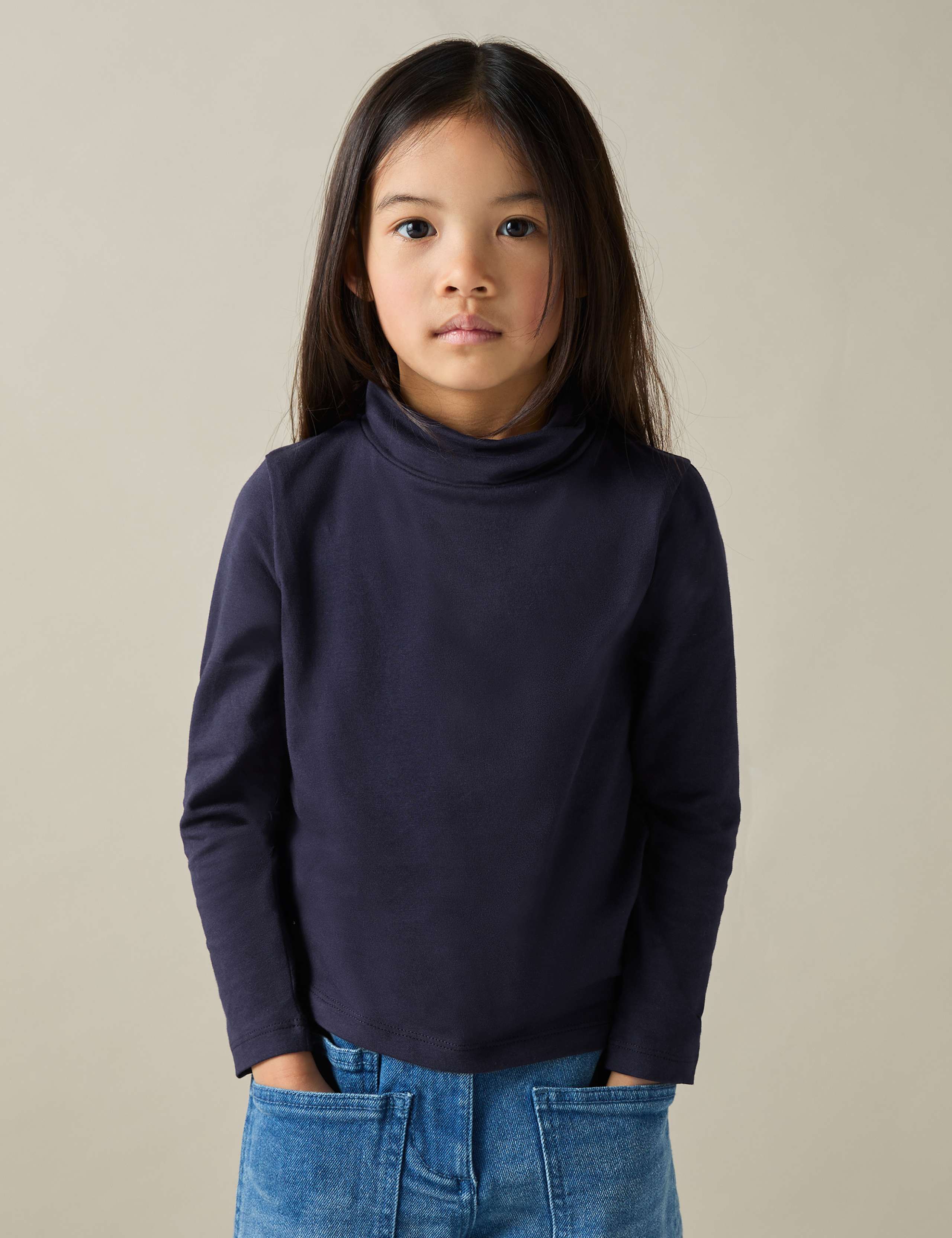 Cotton Rich Roll Neck Top (4-14 Yrs)