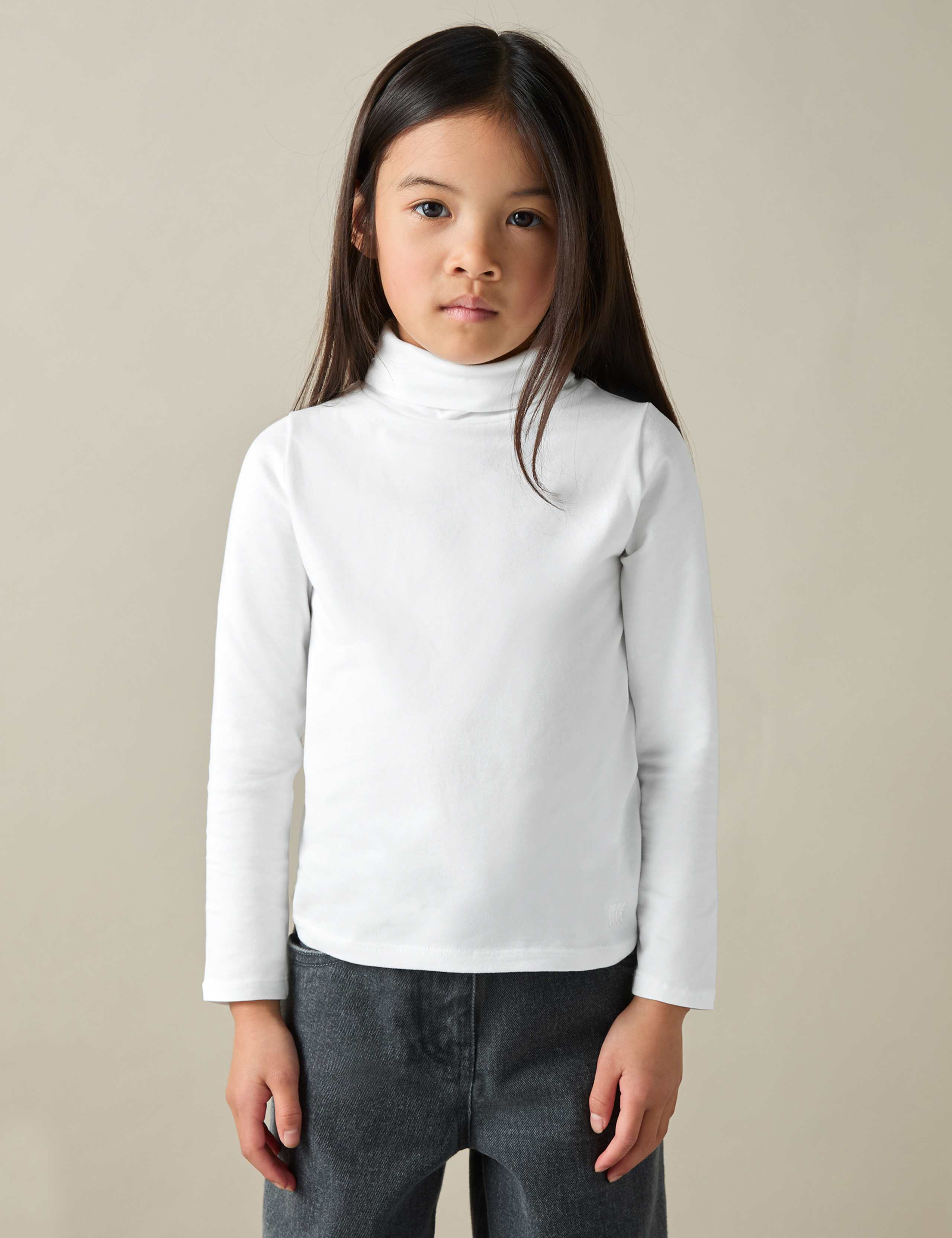 Cotton Rich Roll Neck Top (4-14 Yrs)