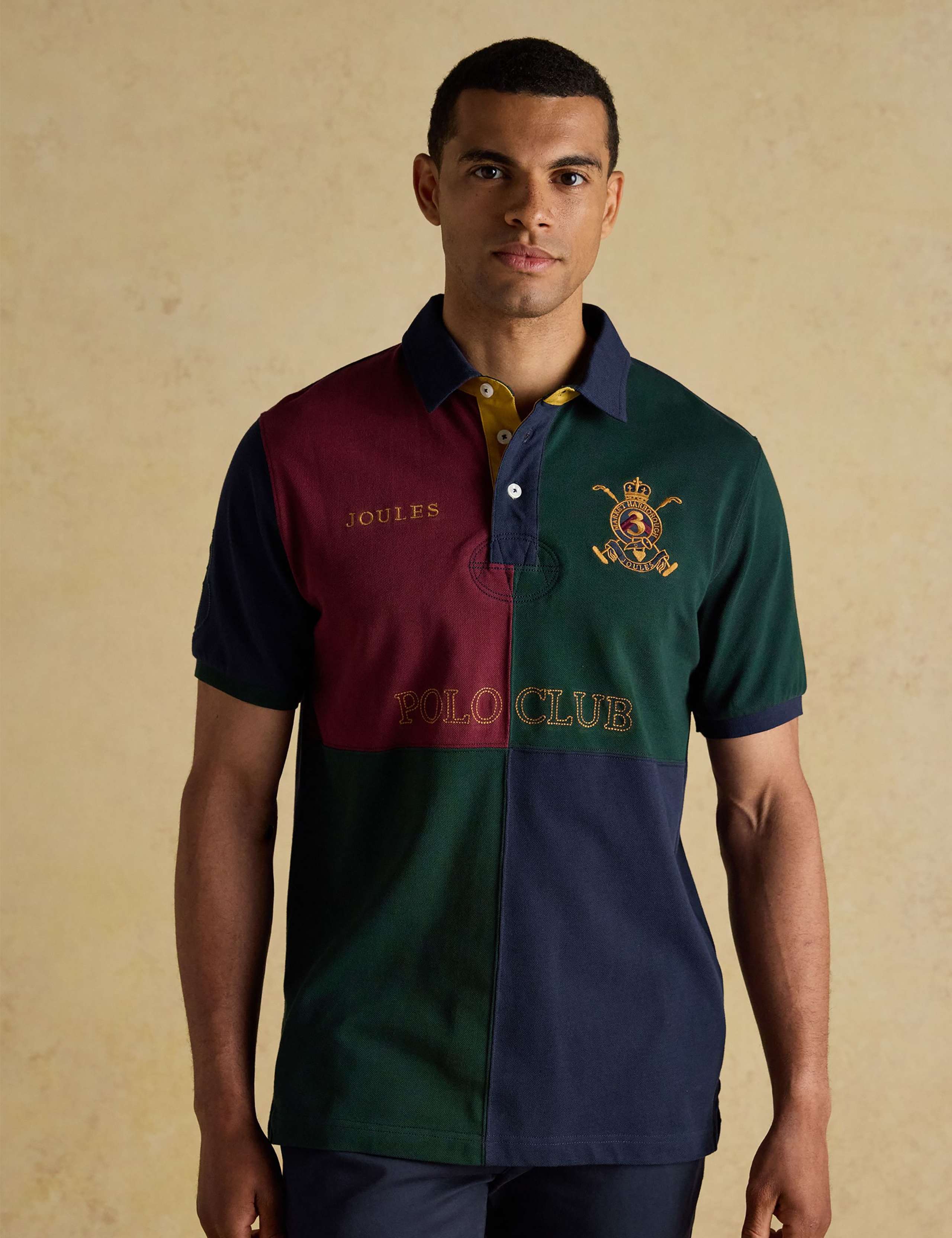 Pure Cotton Harlequin Polo Shirt