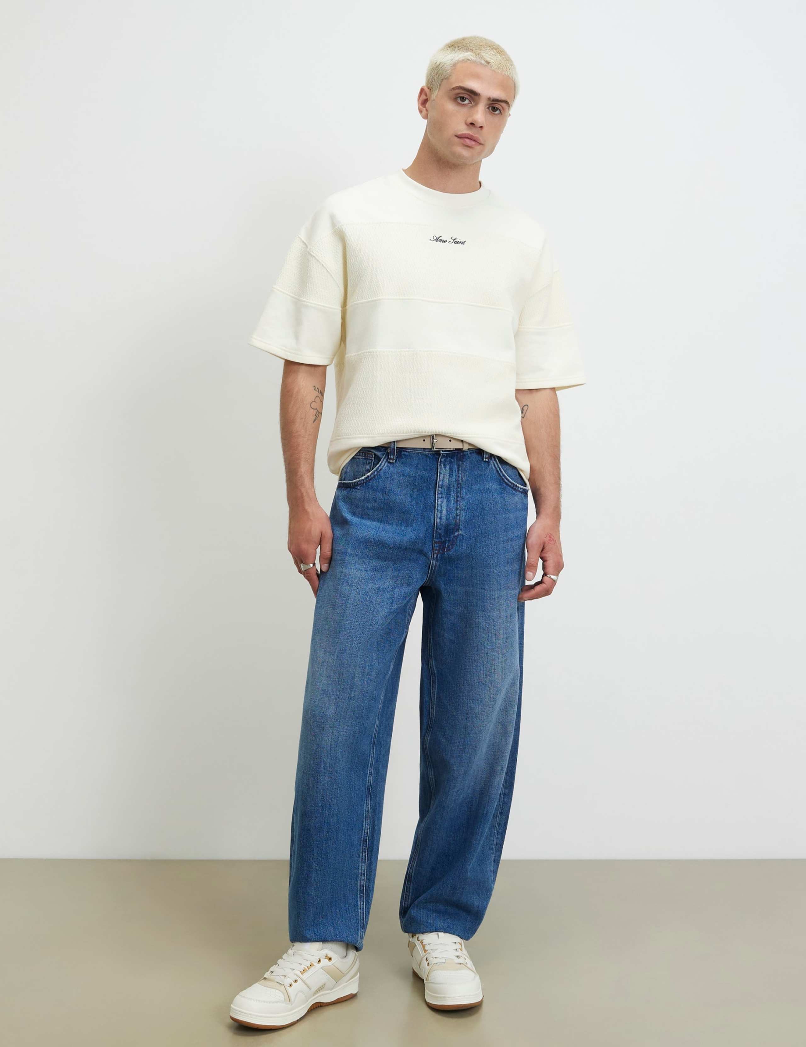 Oversized Pure Cotton Striped T-Shirt