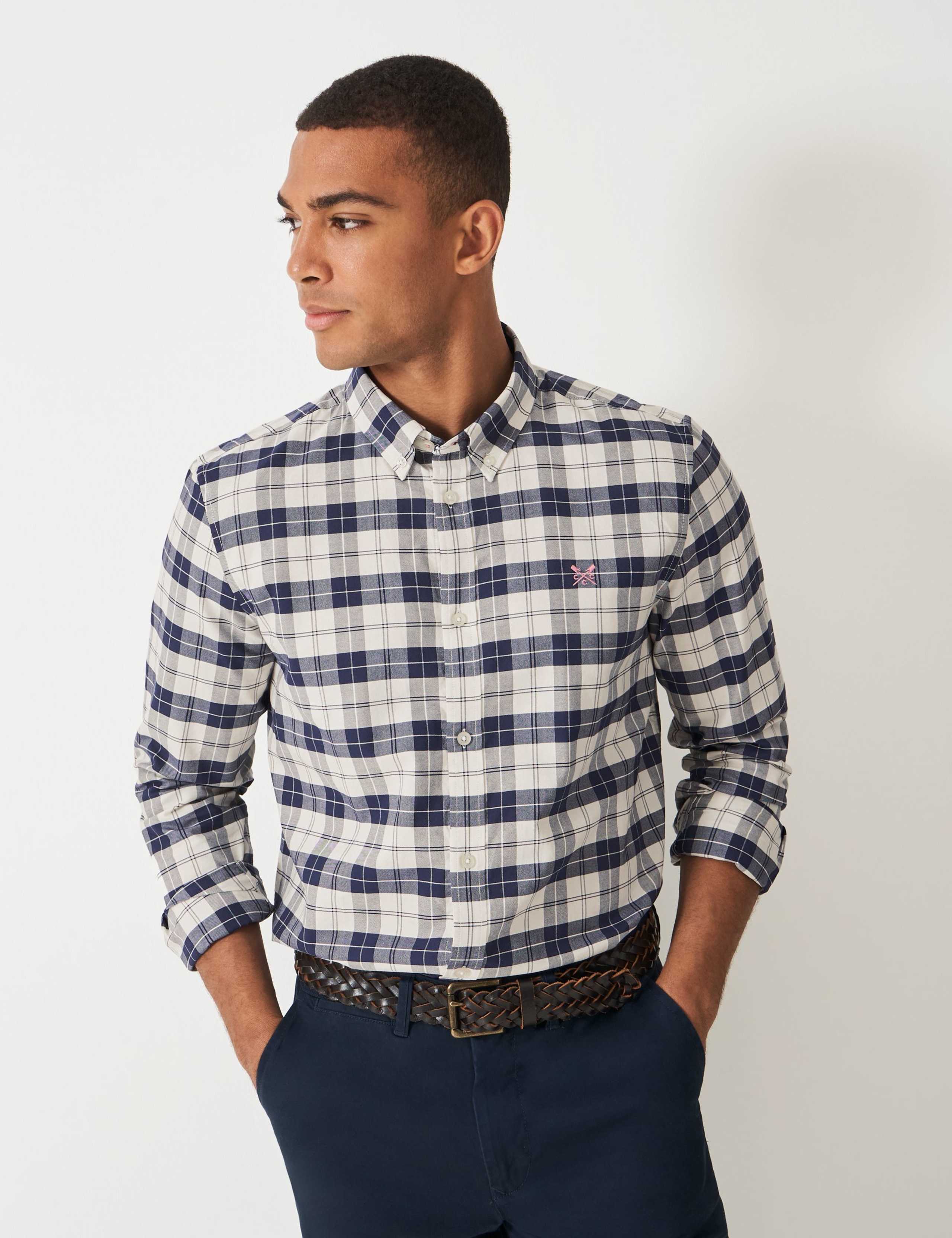 Regular Fit Pure Cotton Checked Oxford Shirt