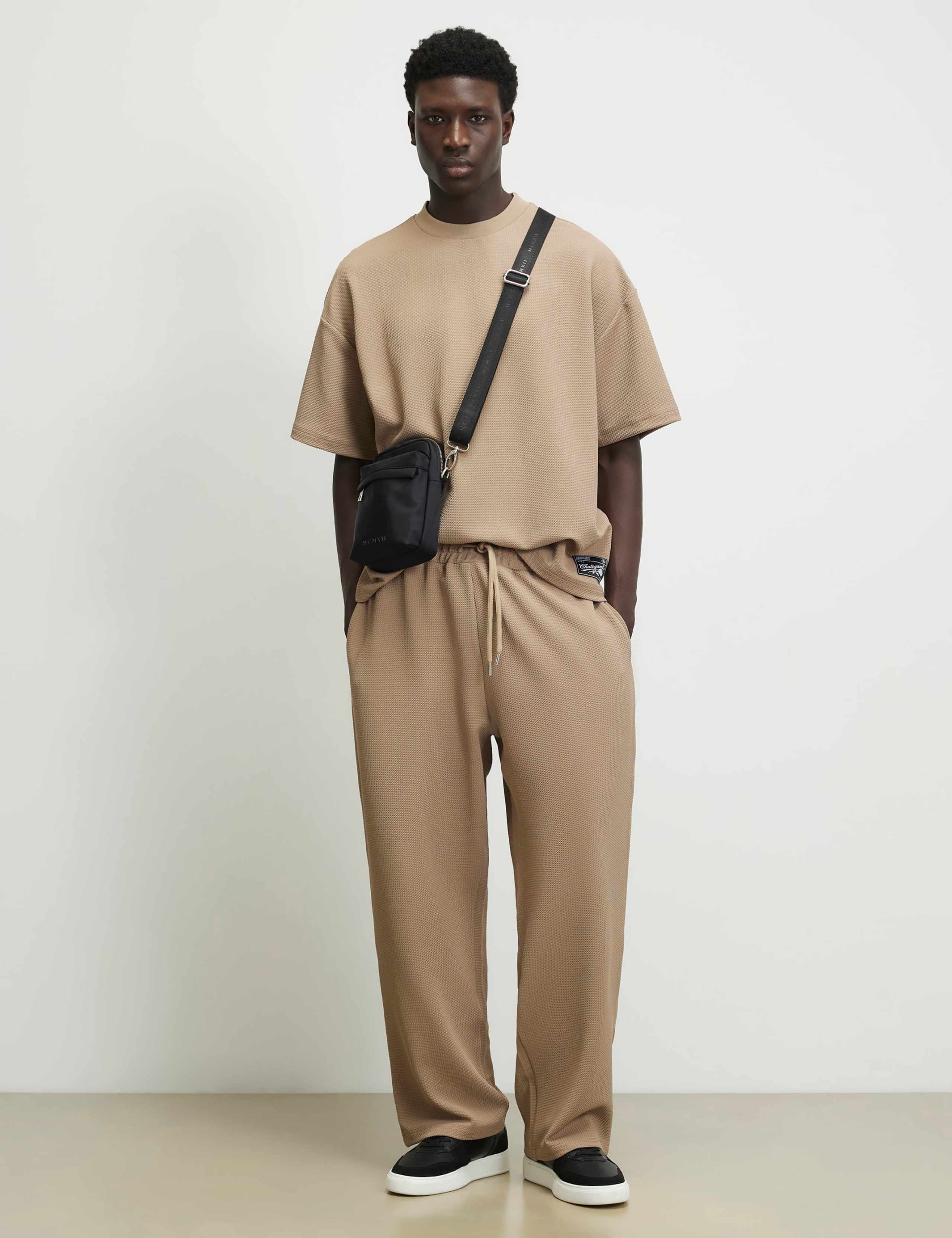 Oversized Waffle Crew Neck T-Shirt