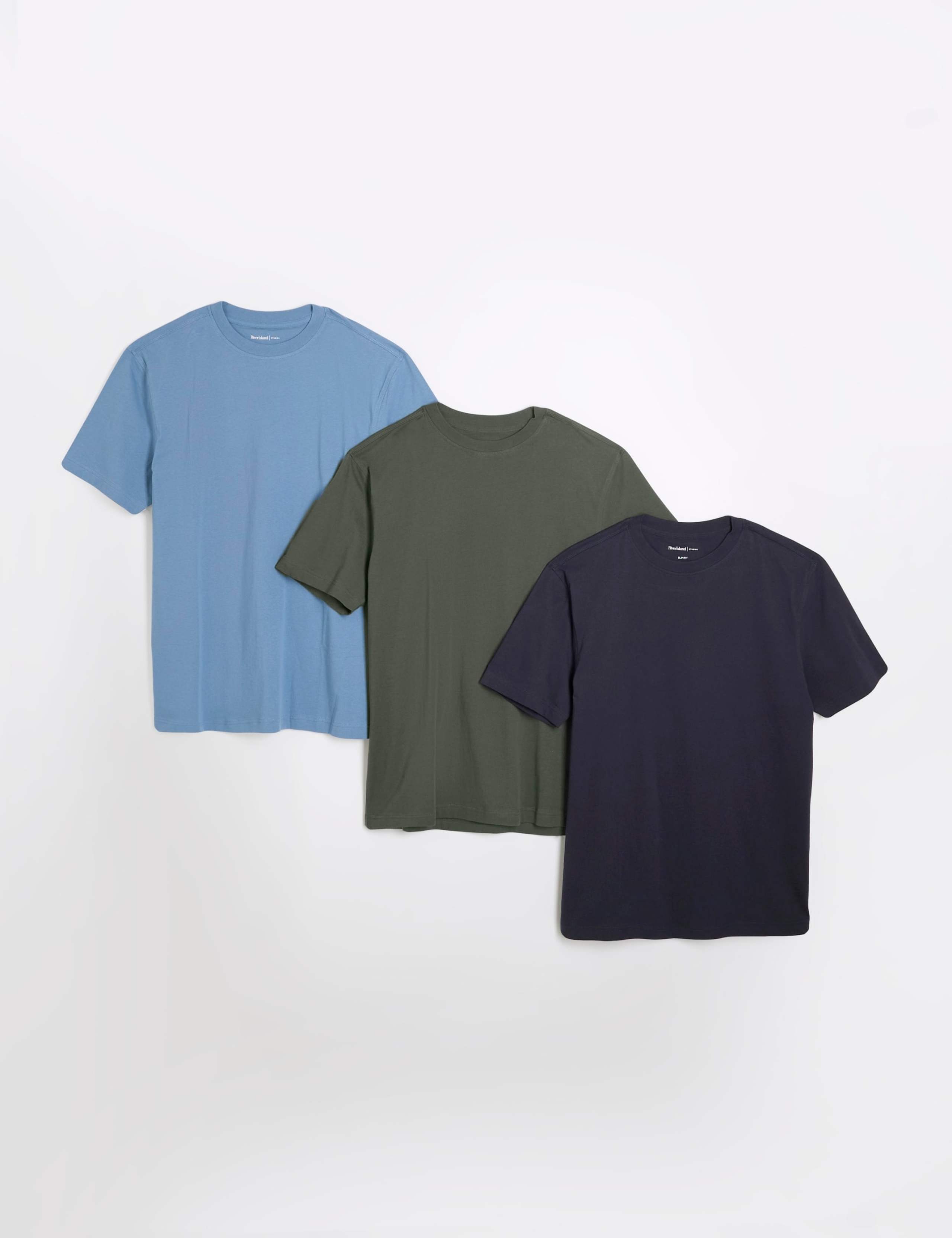 3 Pack Slim Fit Pure Cotton T-Shirts