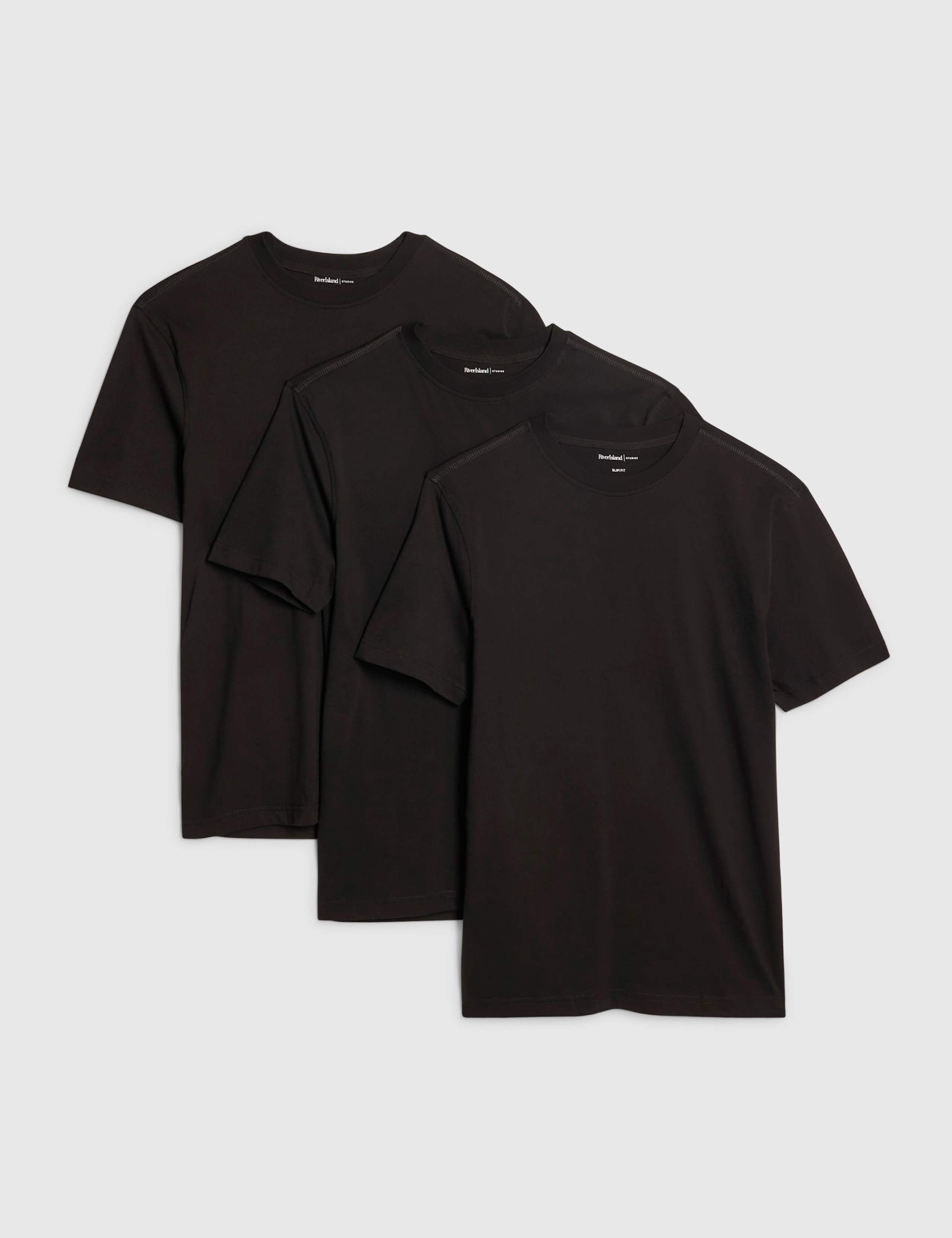 3 Pack Slim Fit Pure Cotton T-Shirts