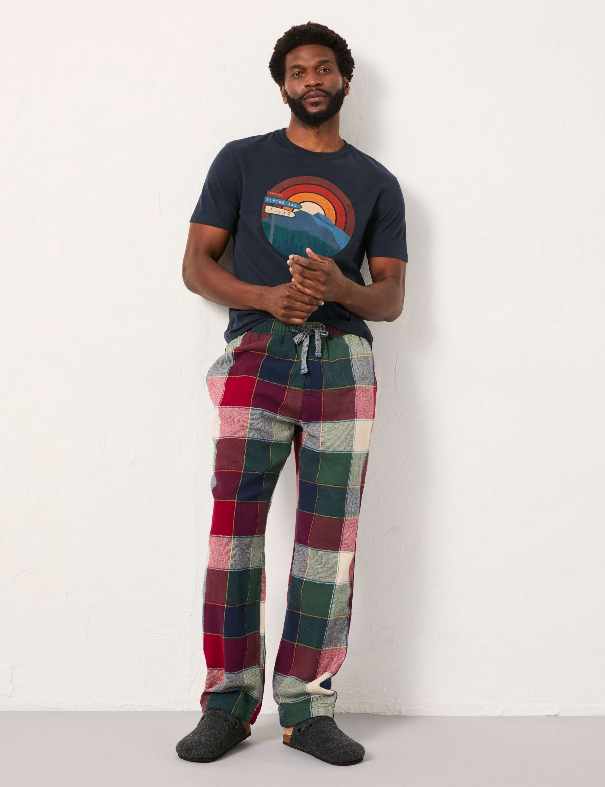 Pure Cotton Checked Pyjama Bottoms