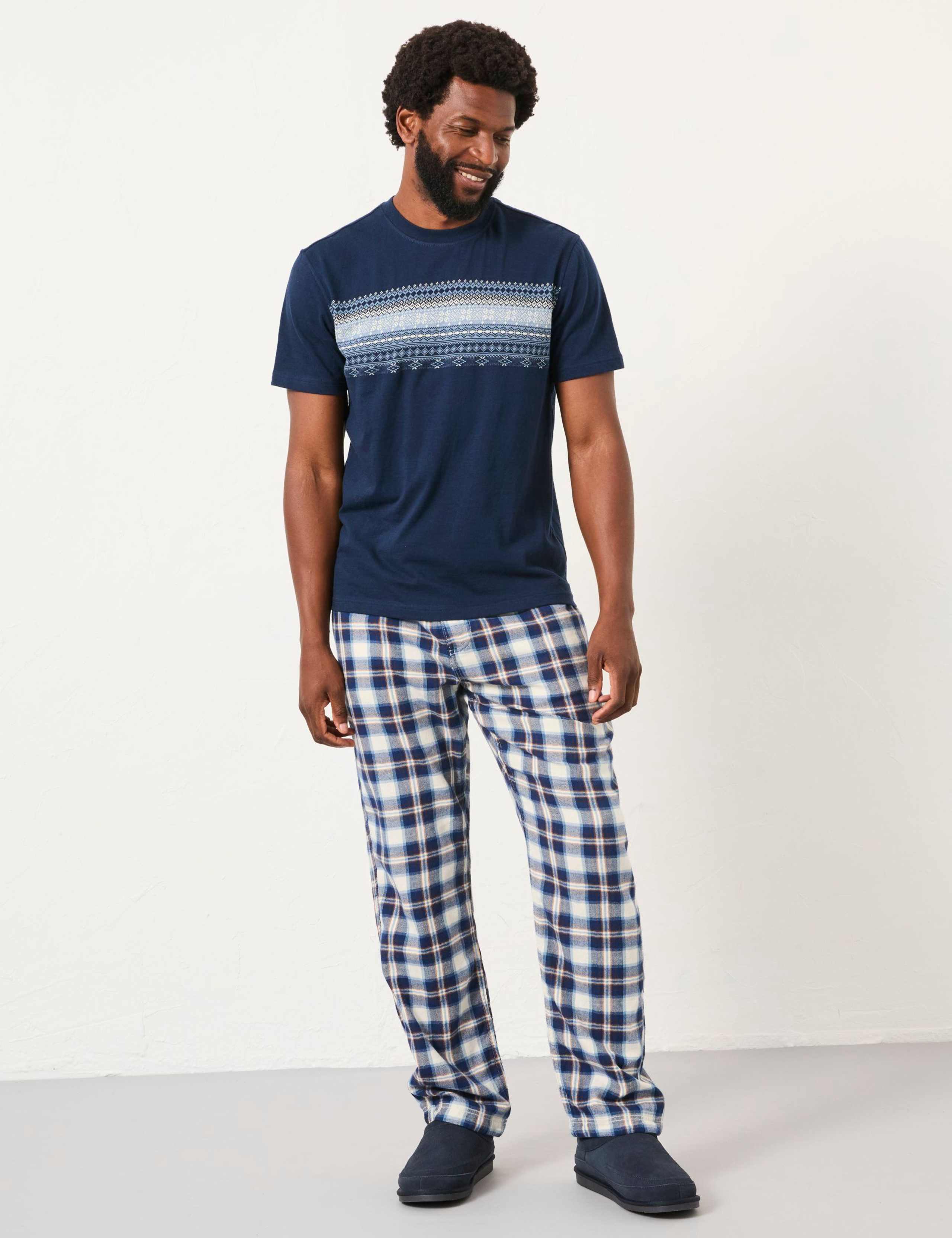 Pure Cotton Checked Pyjama Bottoms