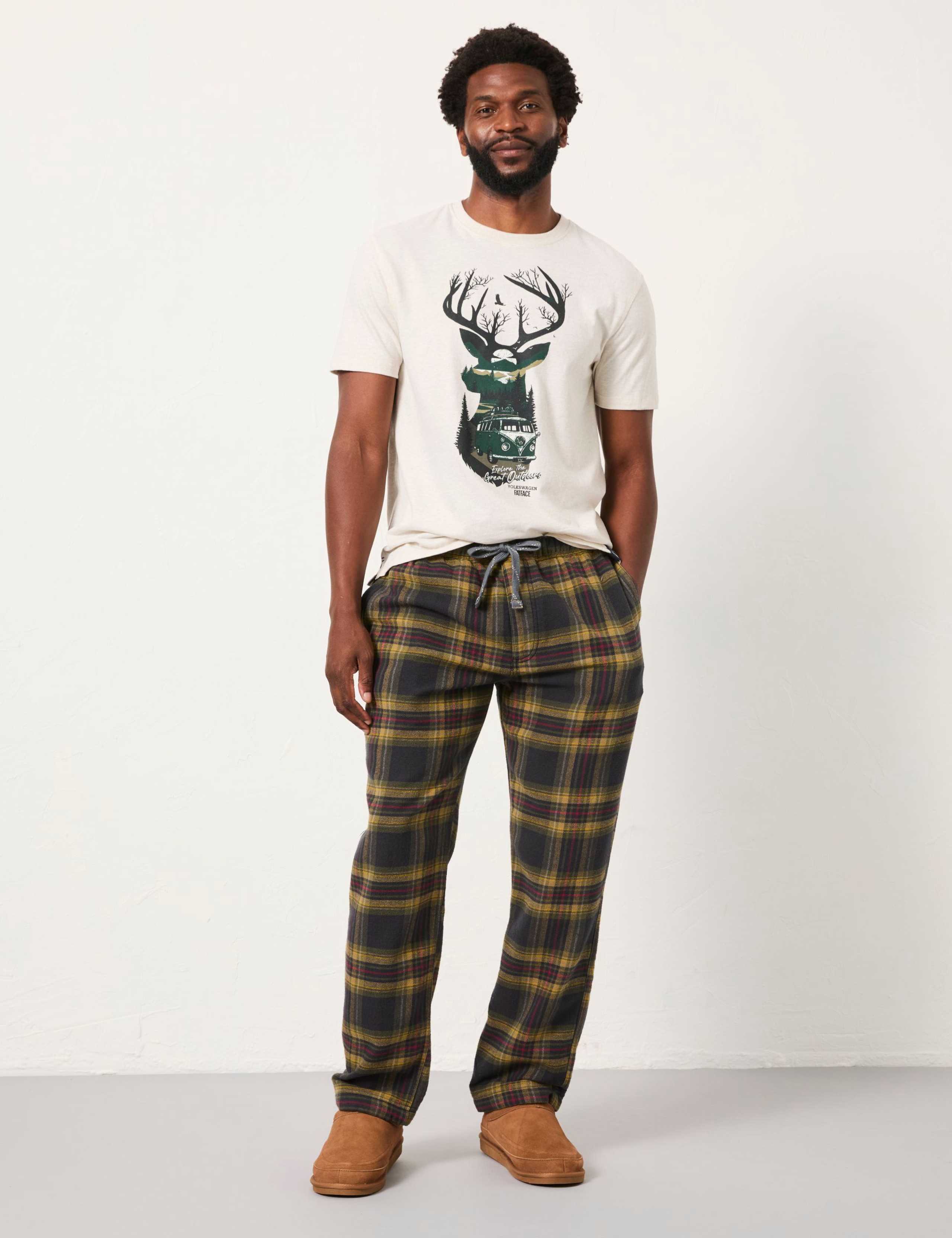 Pure Cotton Checked Pyjama Bottoms