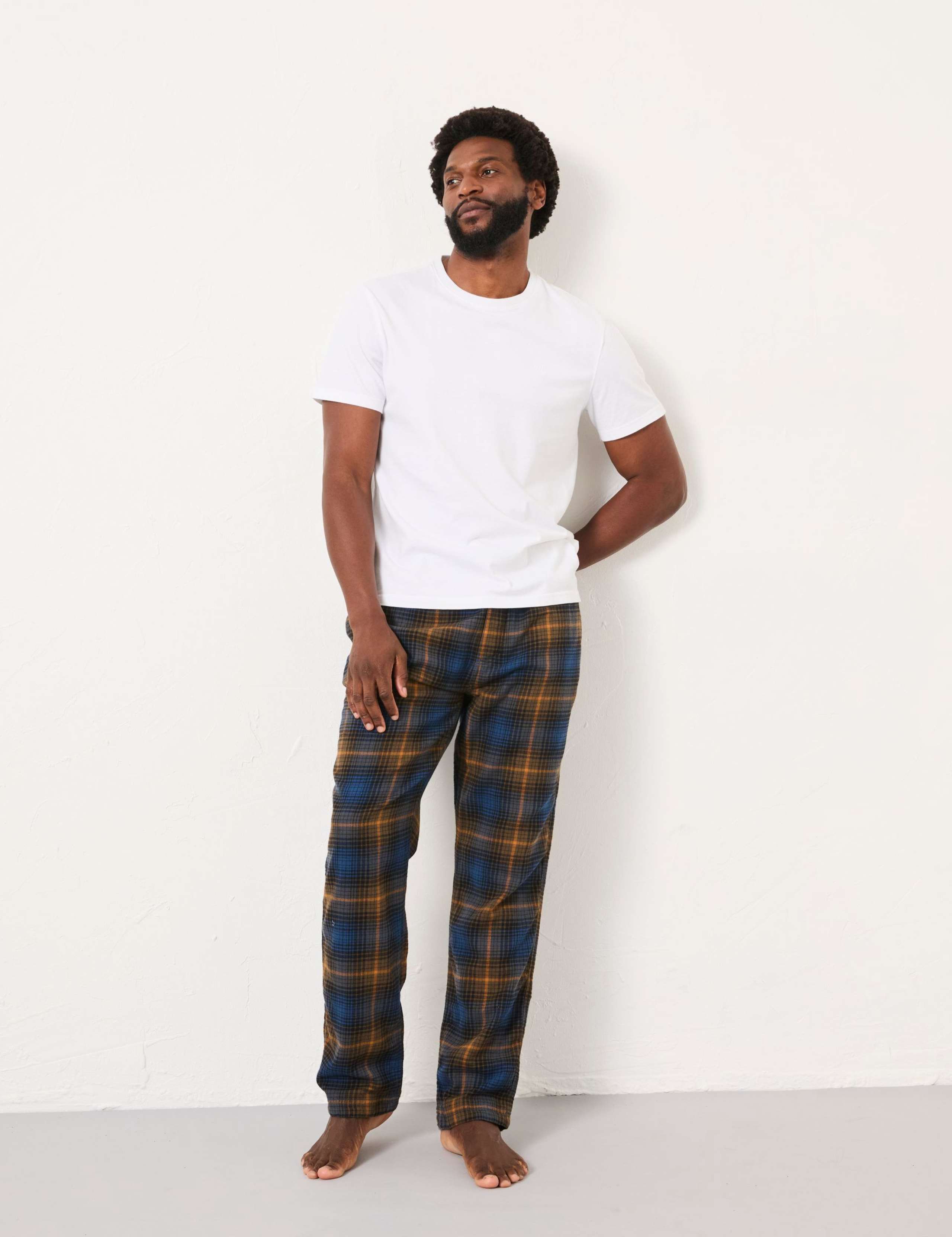 Pure Cotton Checked Pyjama Bottoms