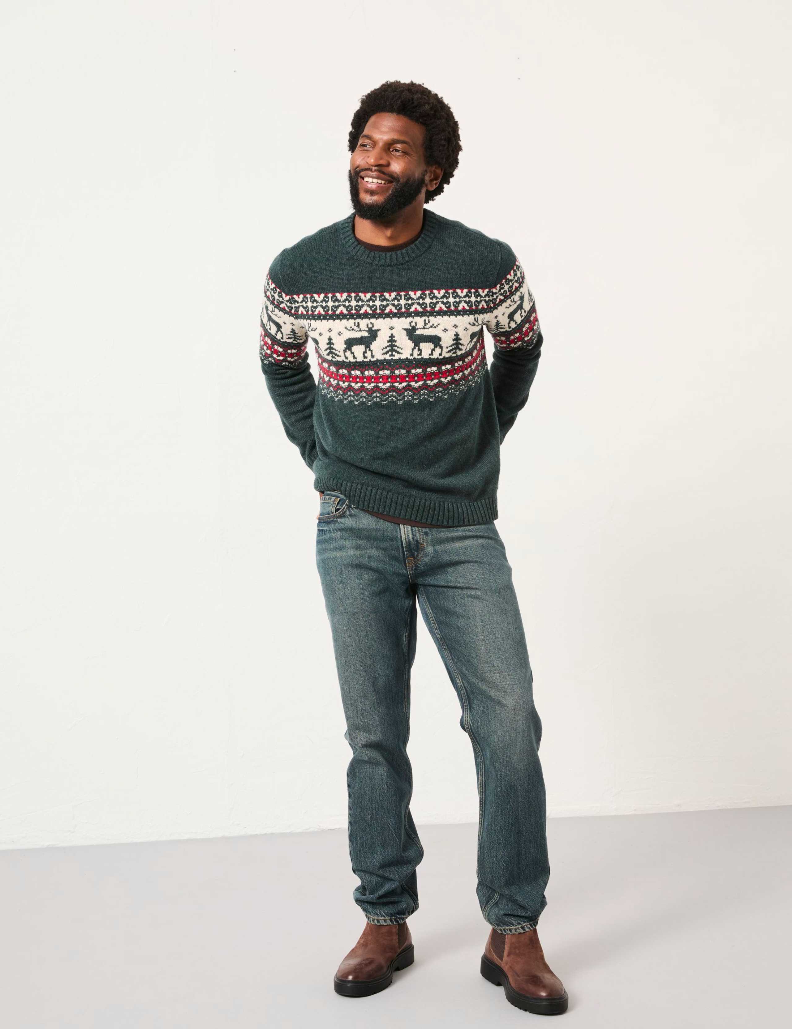 Cotton Rich Fair Isle Crew Neck Jumper