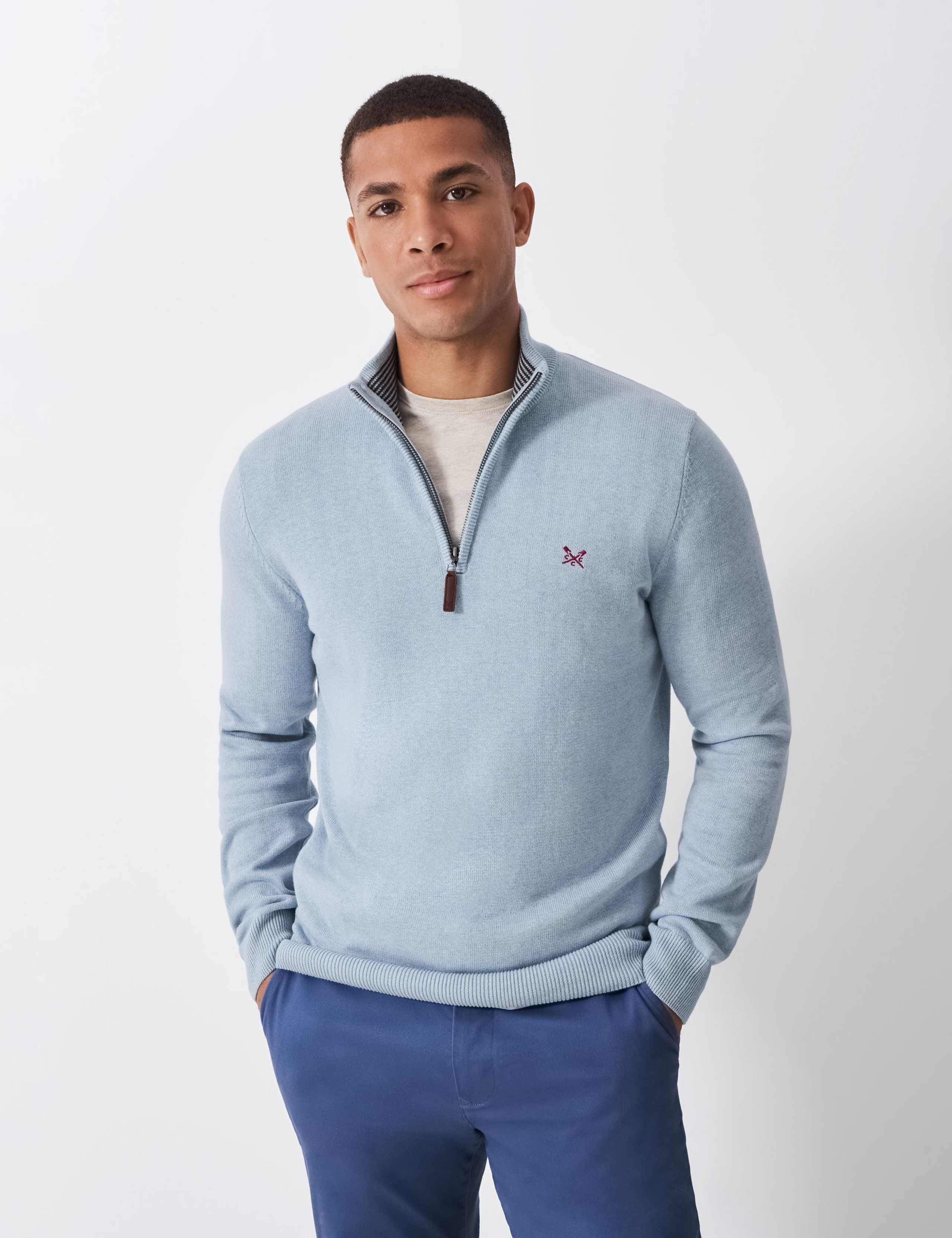 Pure Cotton Half Zip Jumper