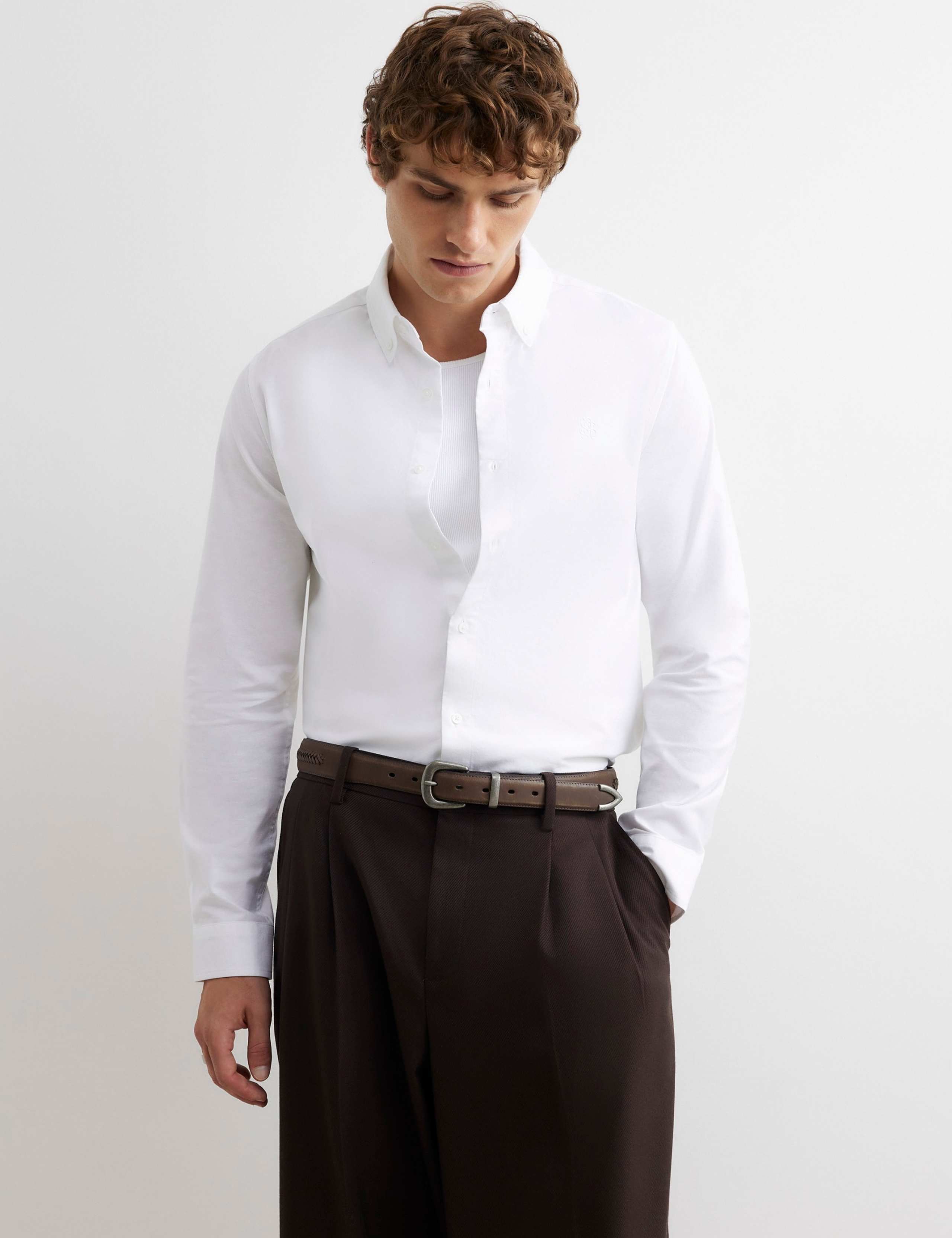Slim Fit Cotton Rich Oxford Shirt