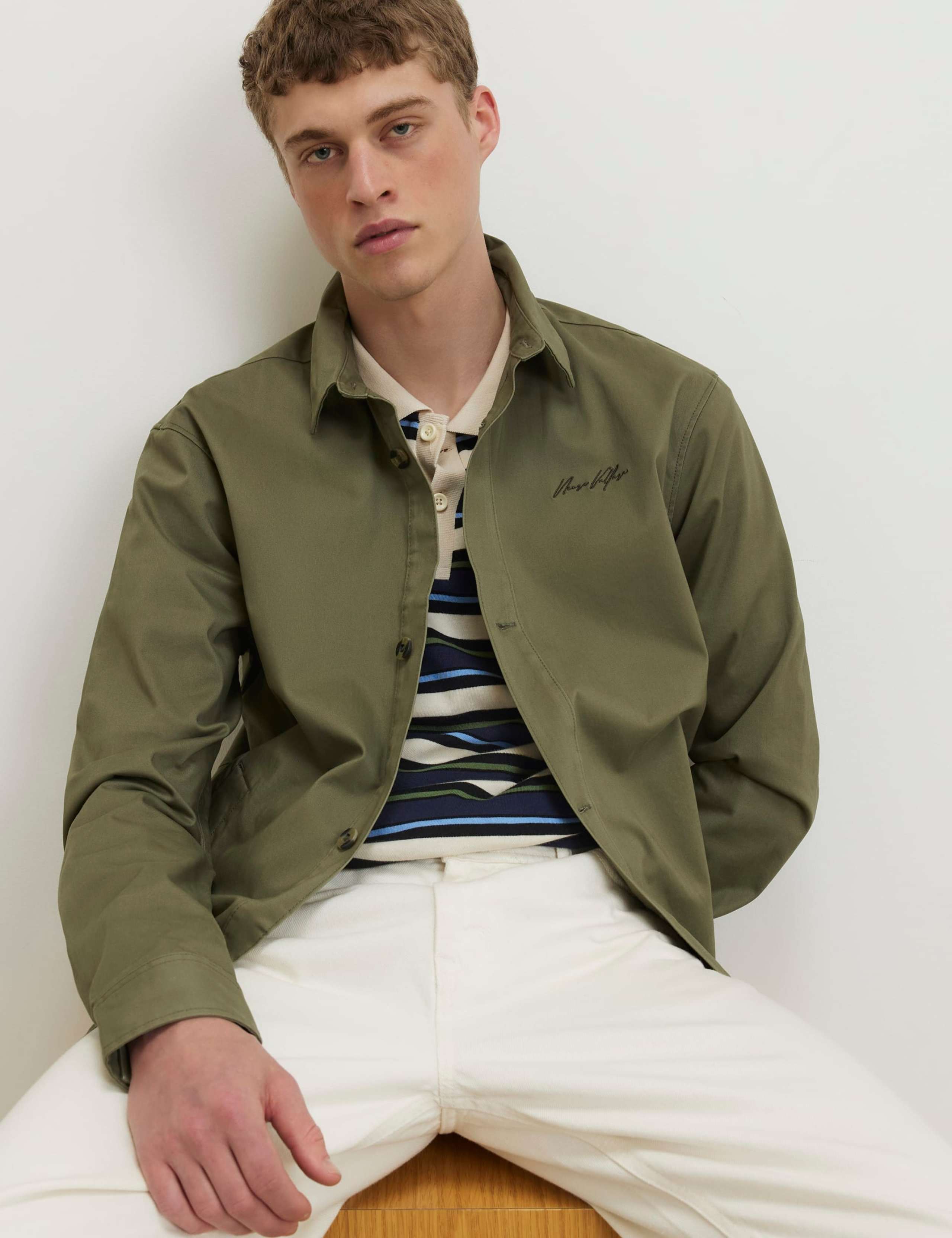 Slim Fit Pure Cotton Overshirt