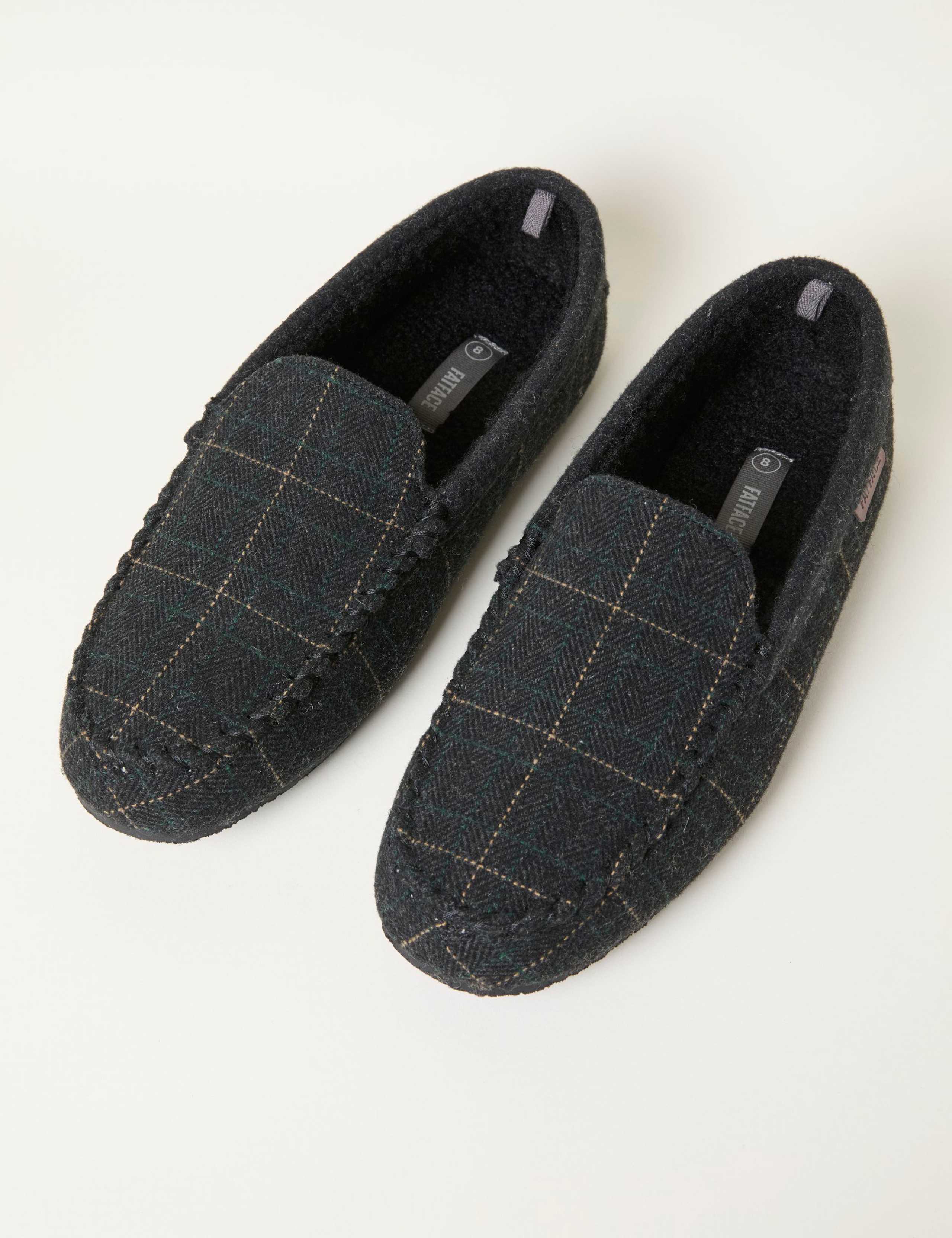 Checked Moccasin Slippers