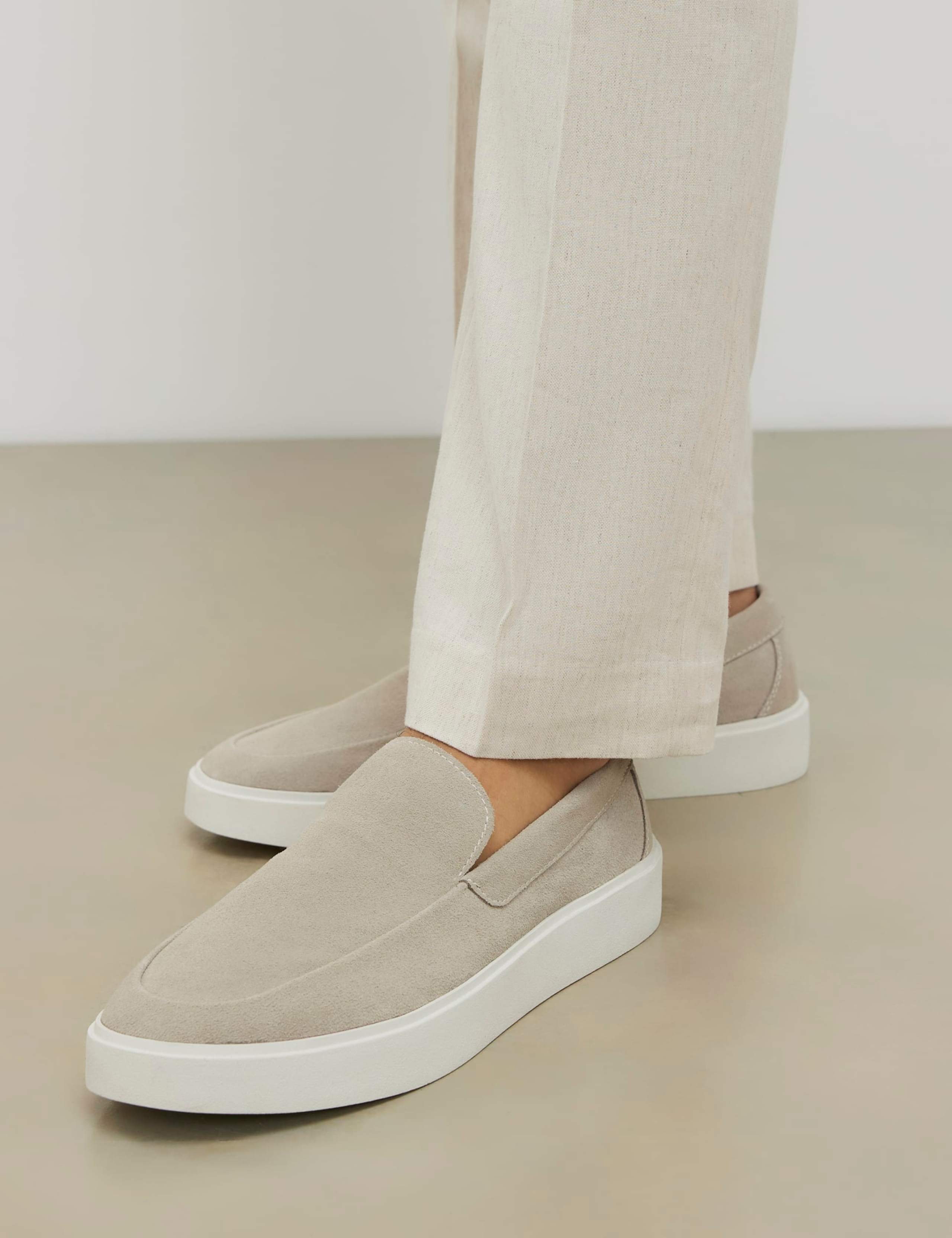 Suede Slip On Loafers