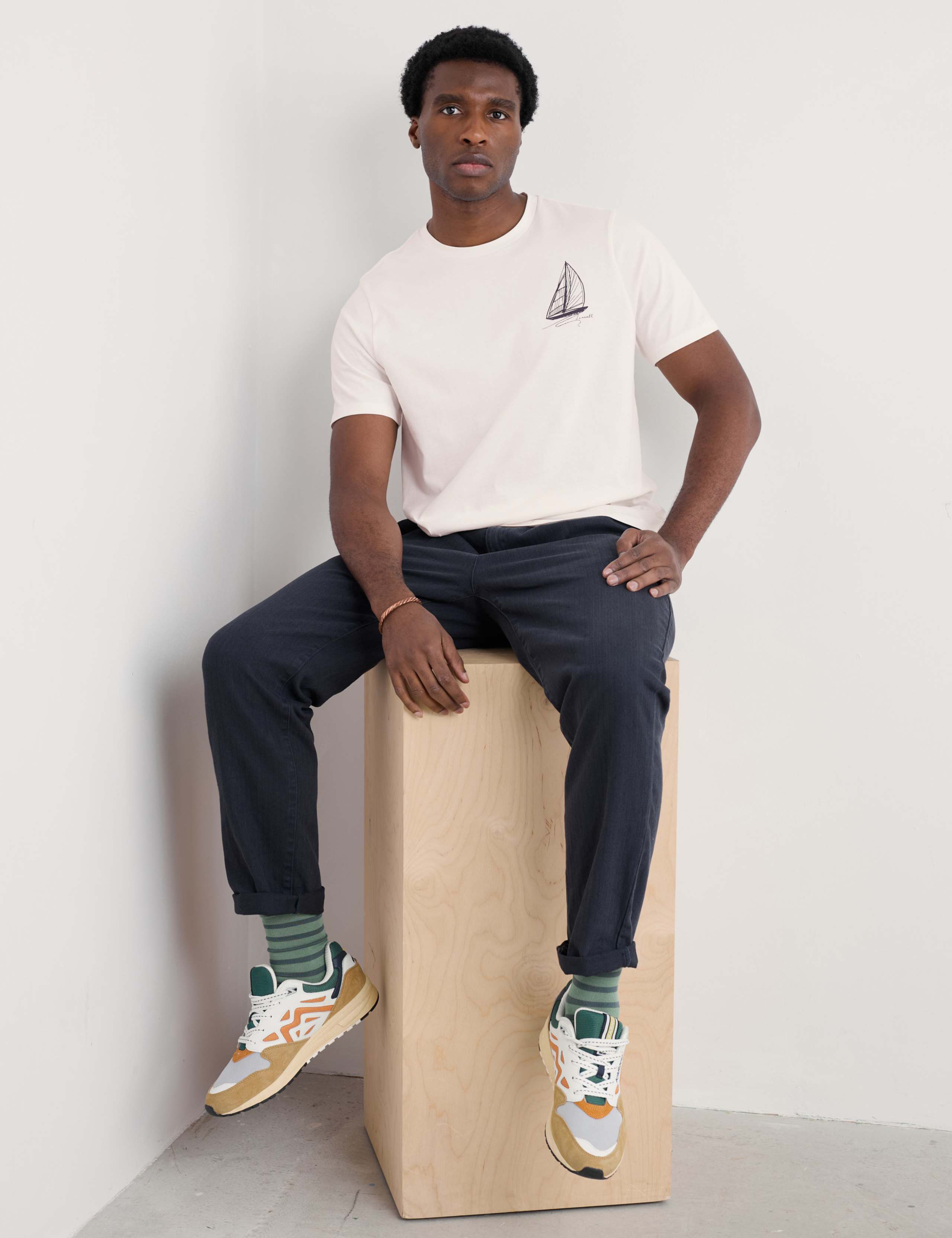 Pure Cotton Boat Graphic T-Shirt