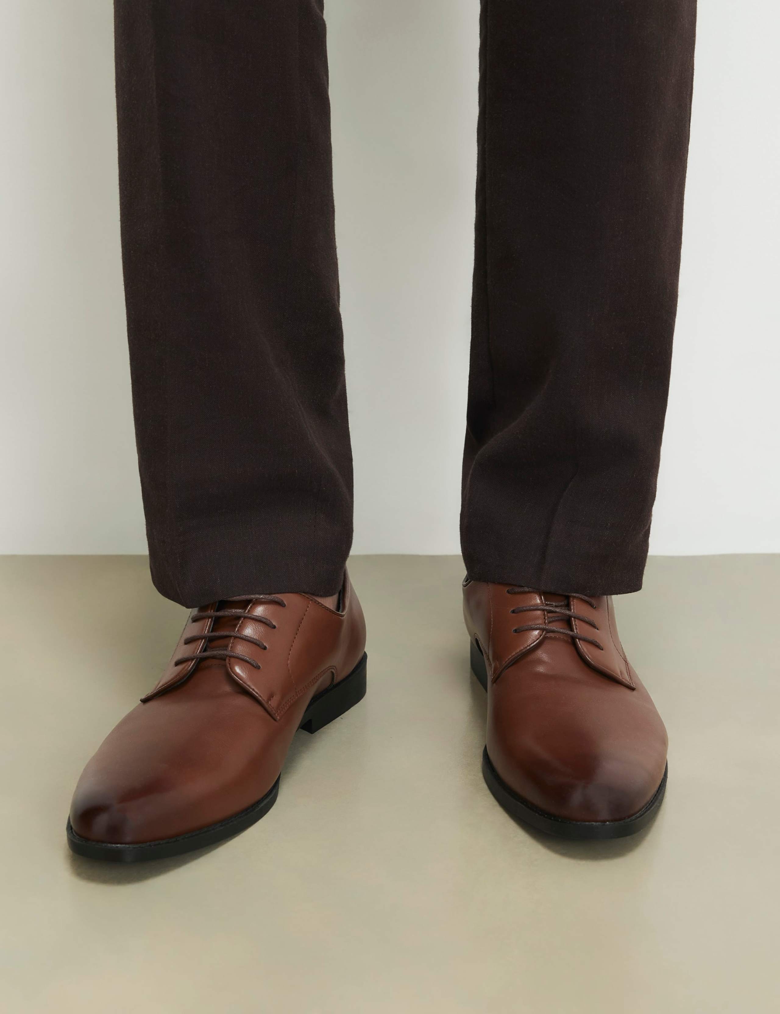 Faux Leather Derby Shoes