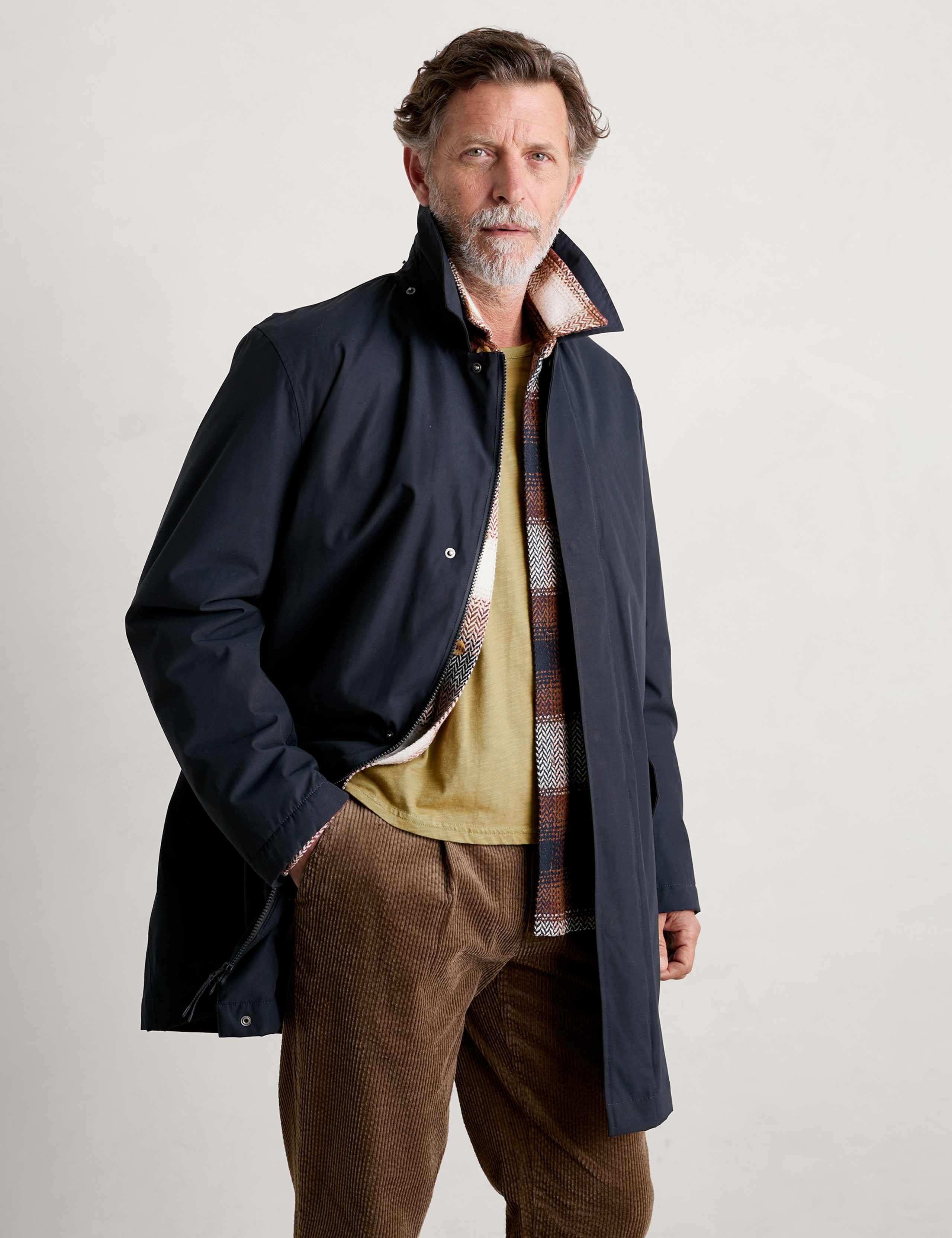 Cotton Blend Hooded Waterproof Overcoat