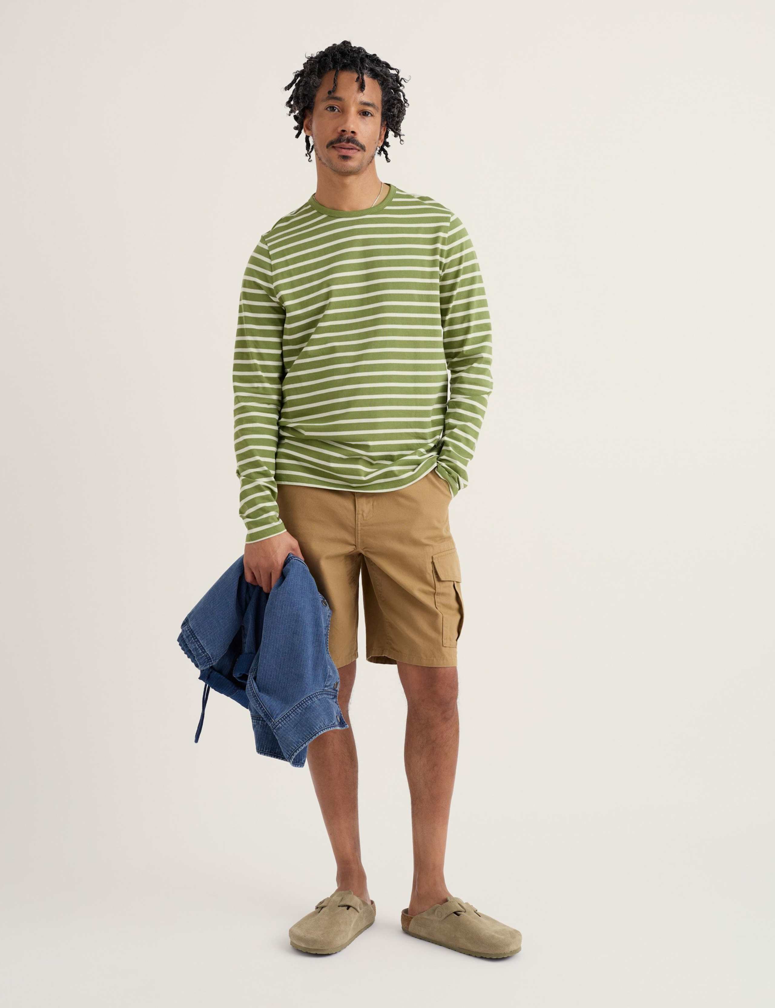 Pure Cotton Striped Crew Neck Top