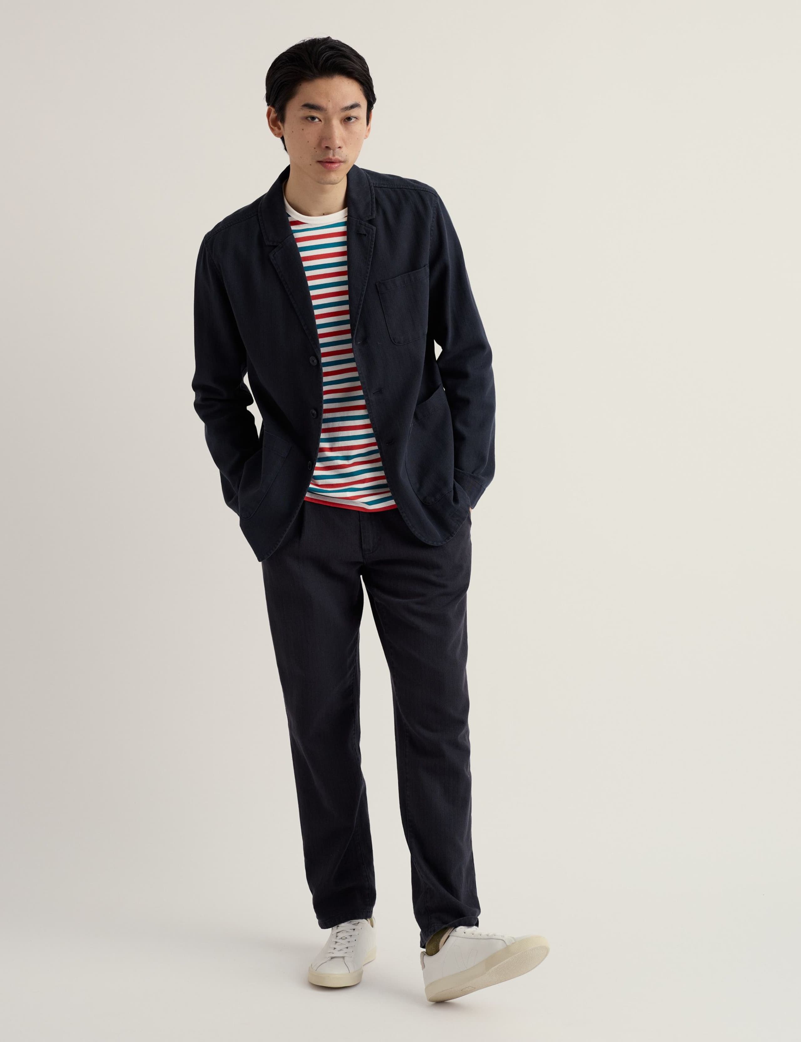 Pure Cotton Striped Crew Neck Top