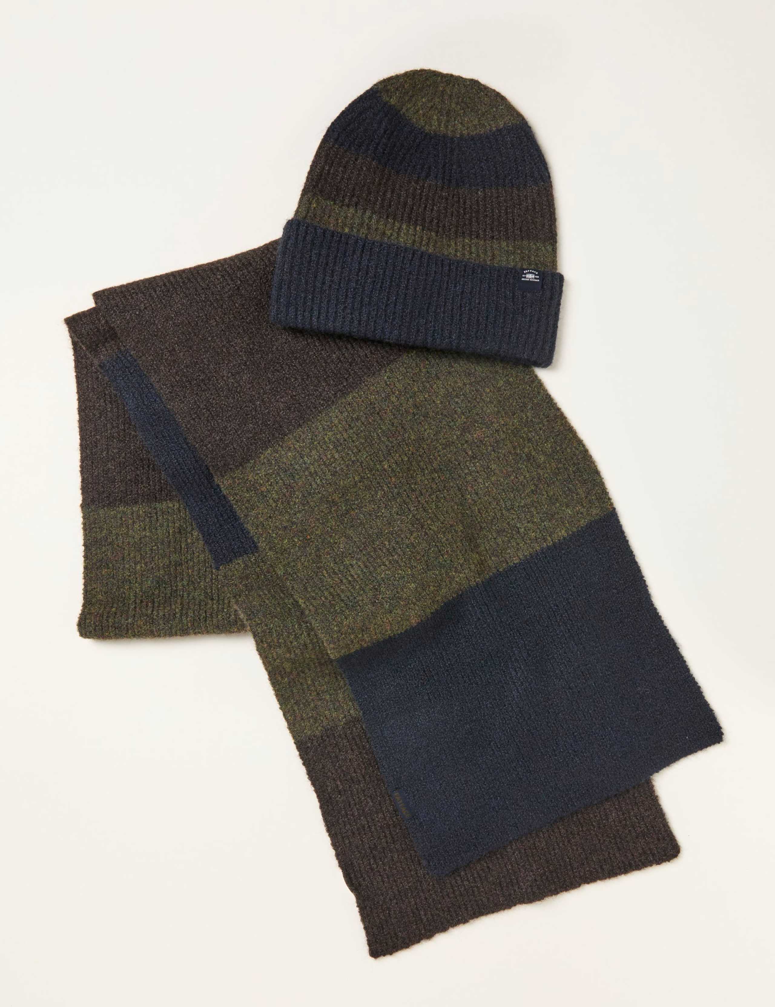 Colour Block Hat and Scarf Set