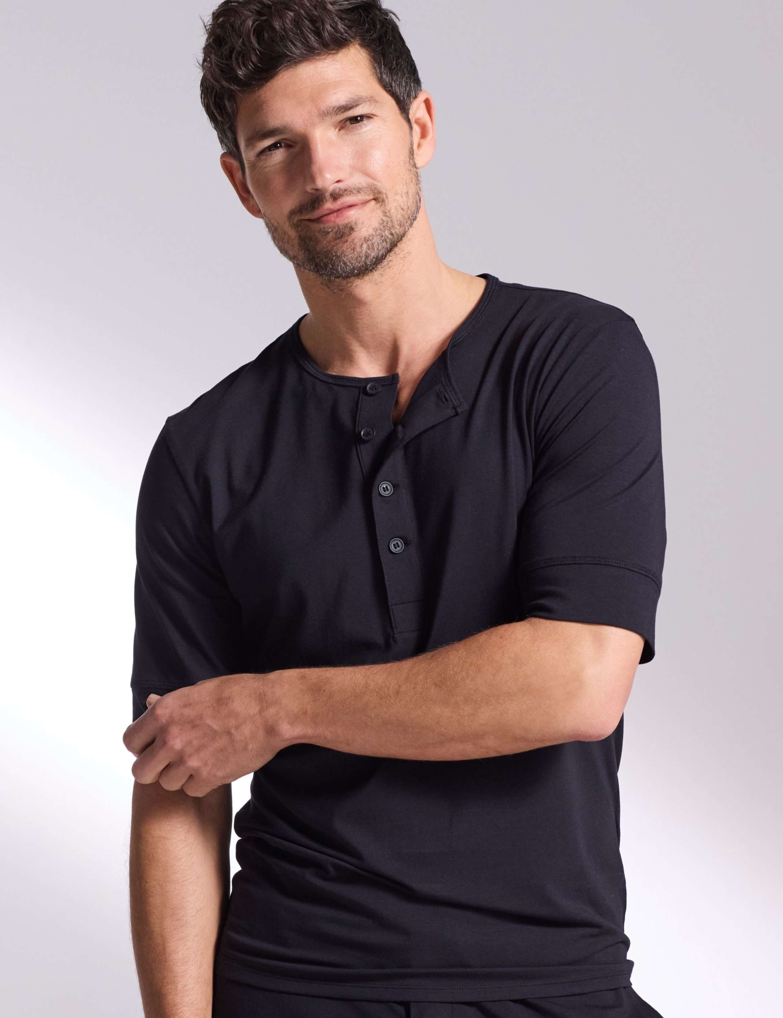 Premium Cotton Modal Henley Pyjama Tee