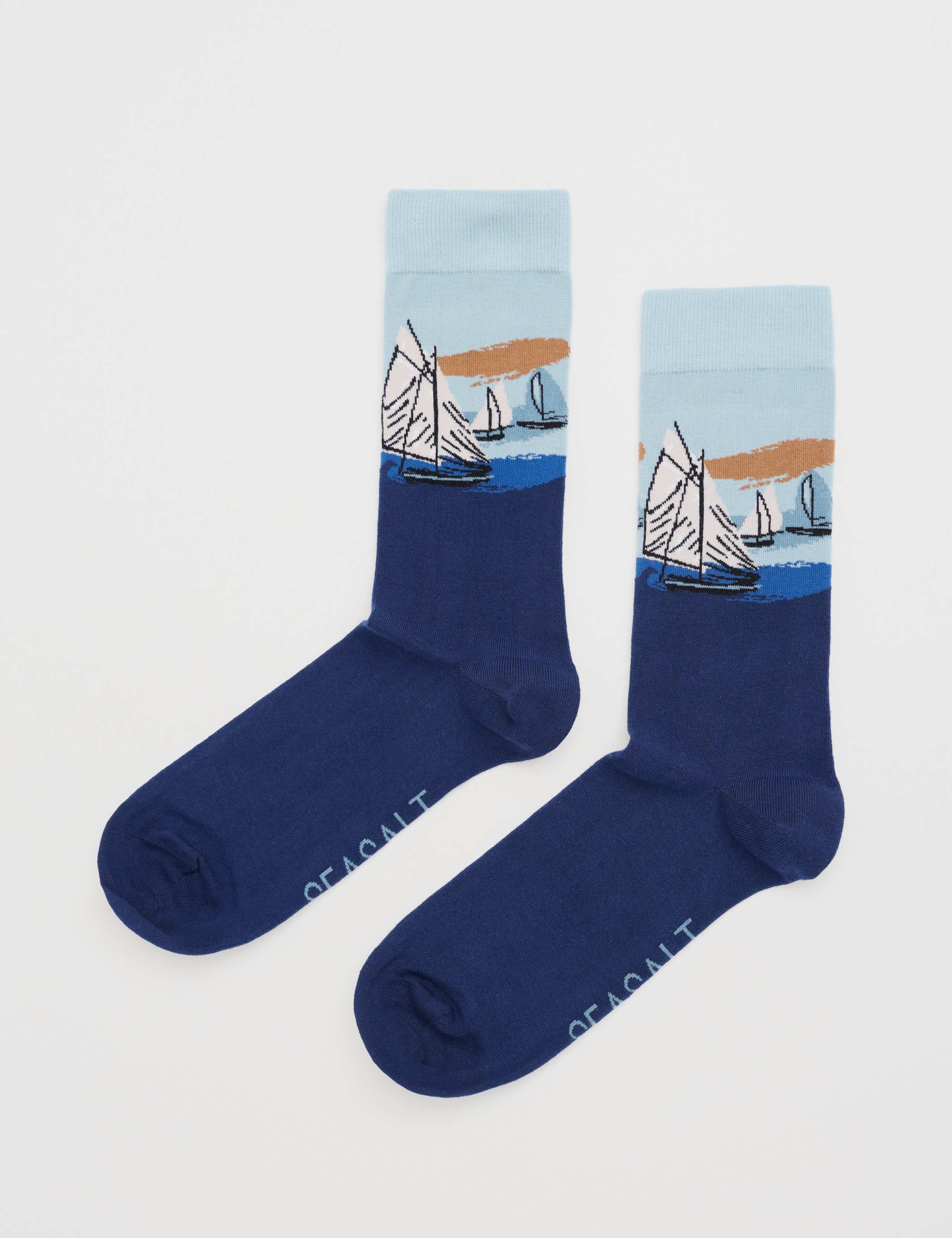 Sailing Boats Cotton Rich Socks