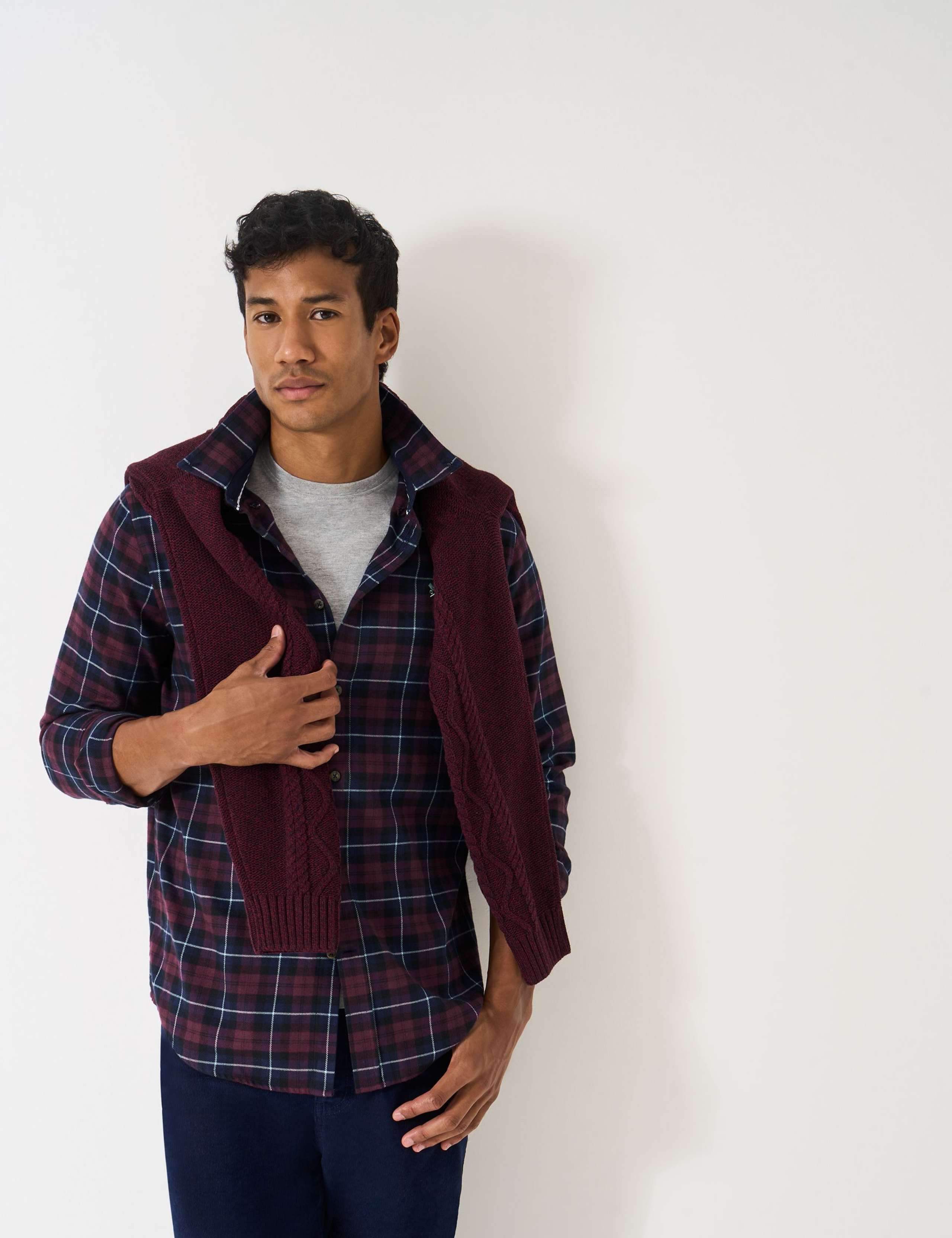 Regular Fit Pure Cotton Check Flannel Shirt