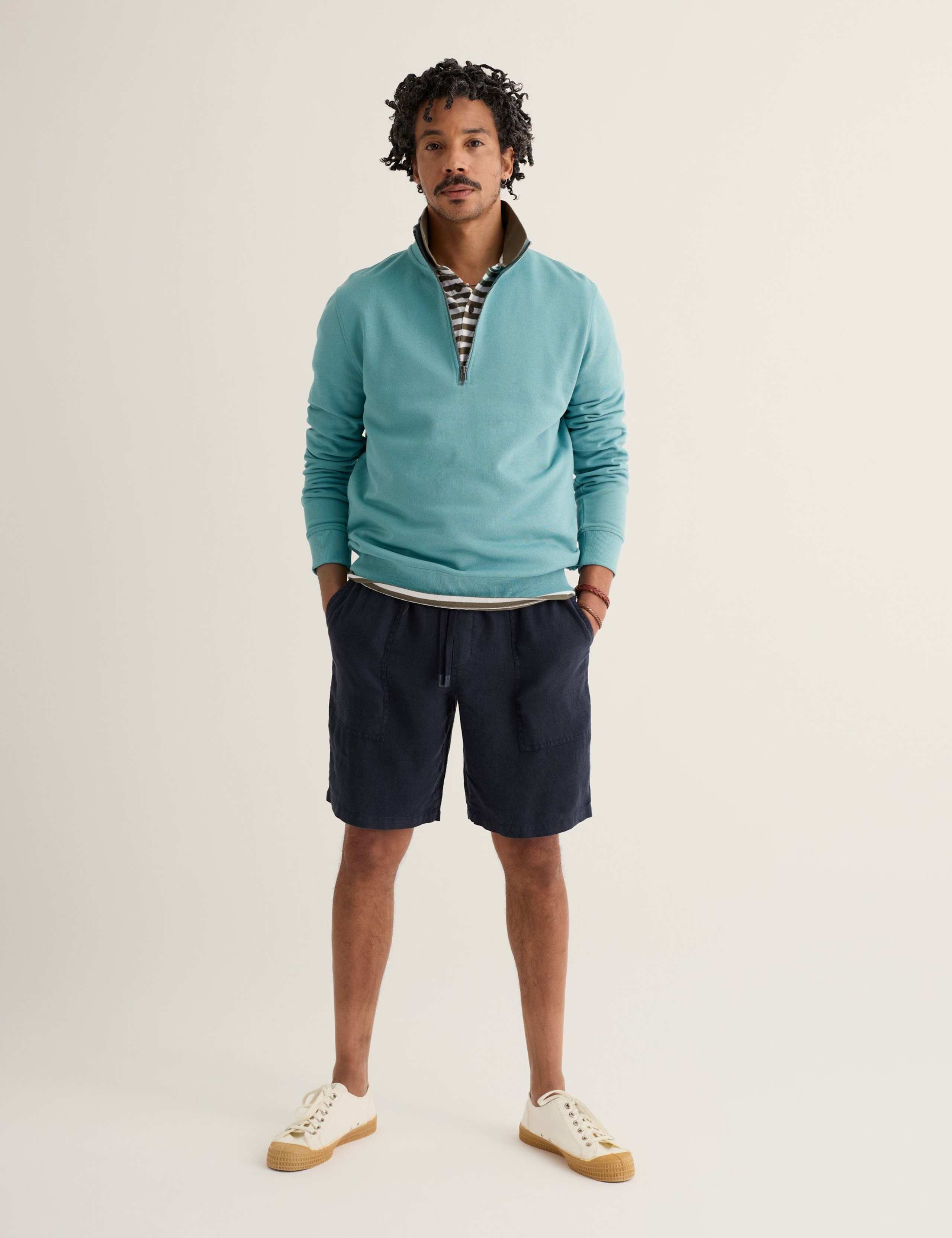 Pure Cotton Half Zip Long Sleeve Sweatshirt