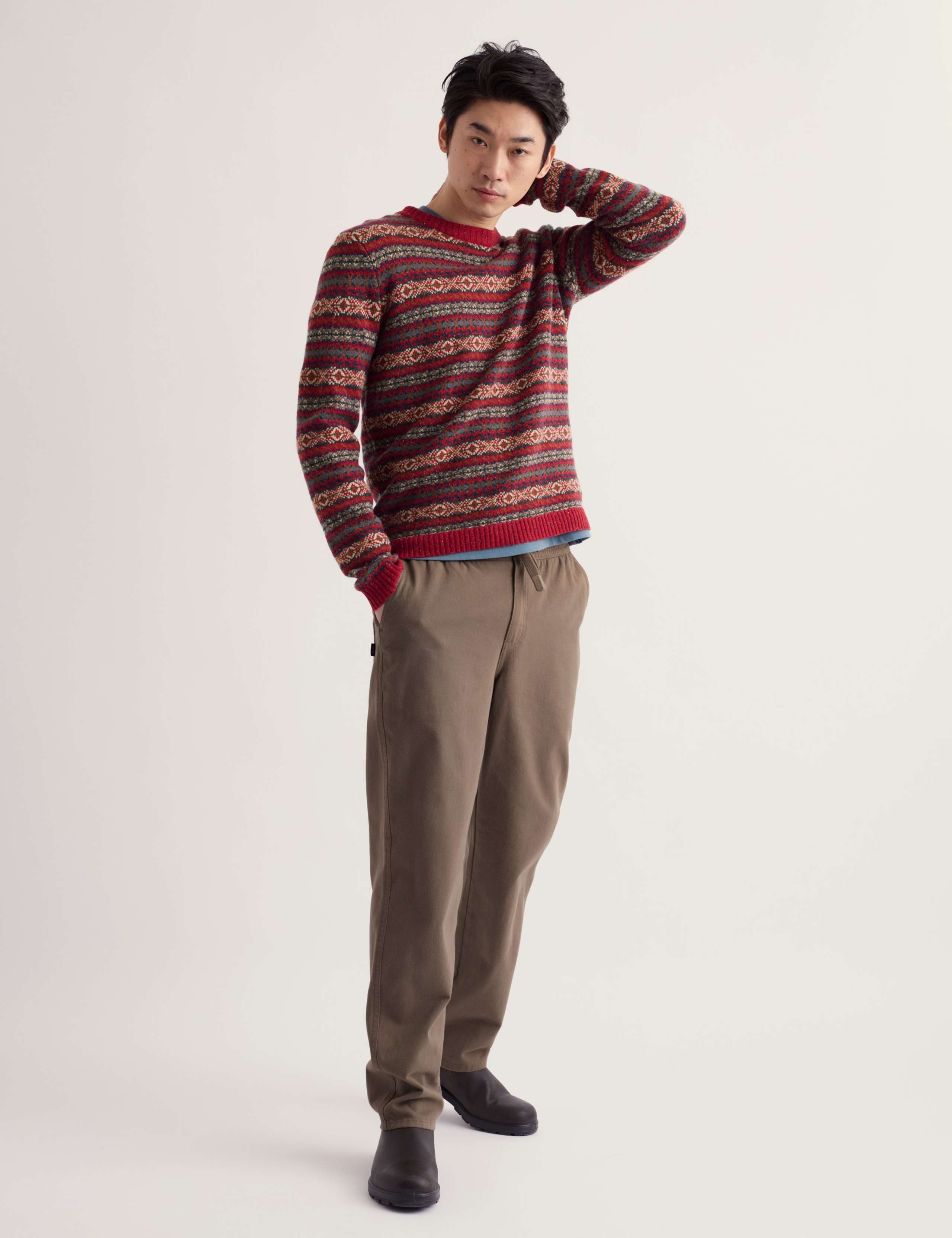 Lambswool Rich Fair Isle Crew Neck Jumper