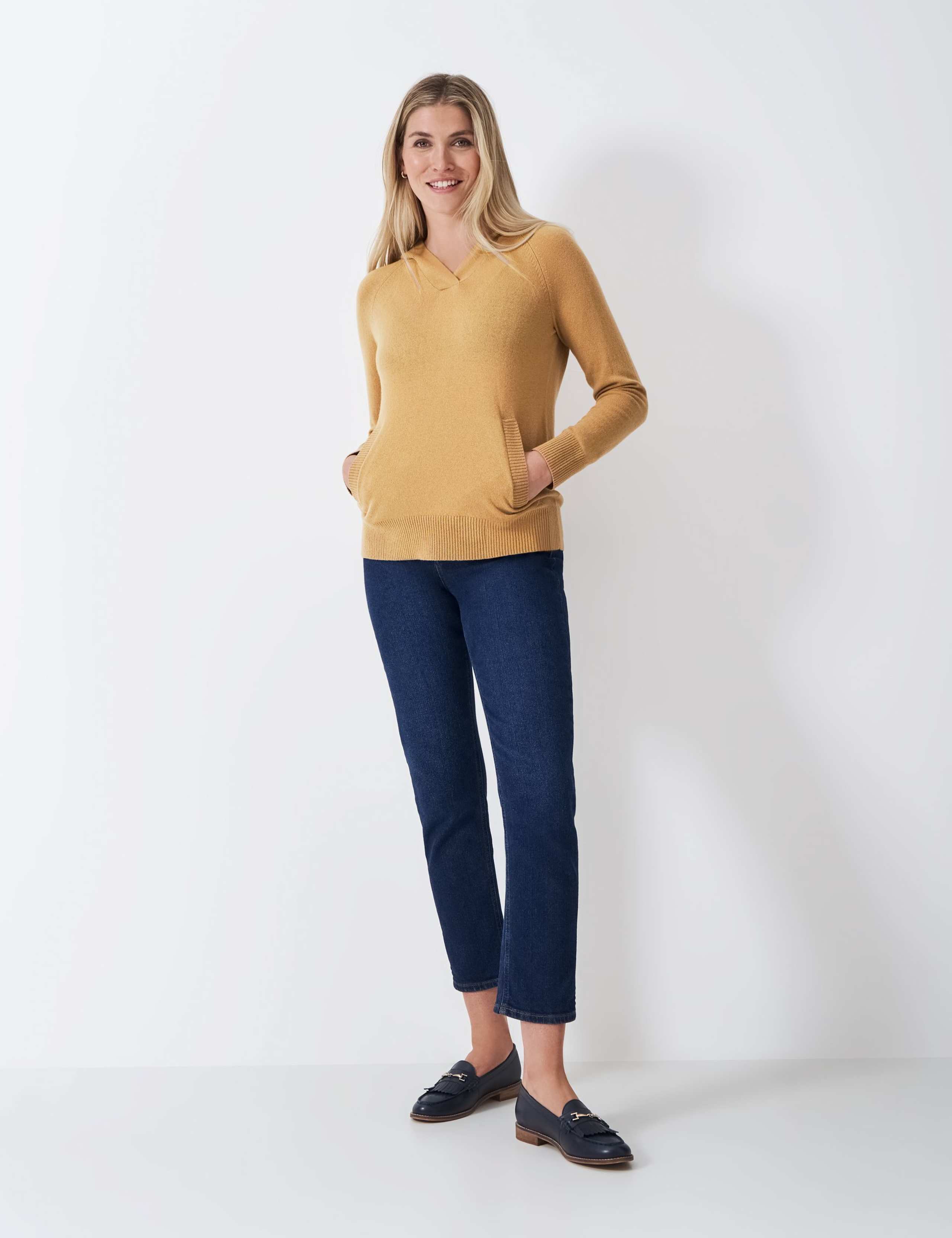 Wool Rich Textured V-Neck Hoodie