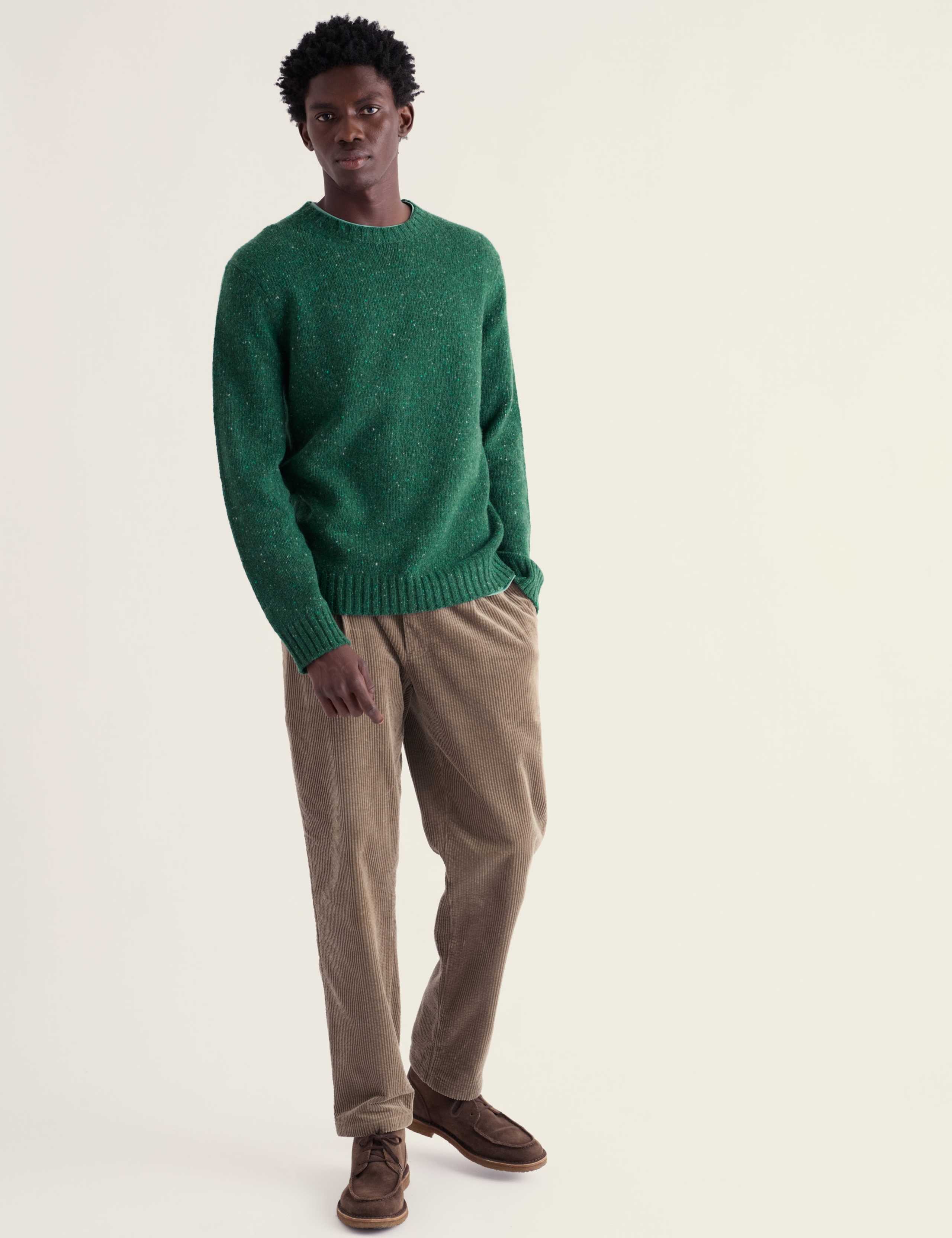 Merino Wool Rich Flecked Crew Neck Jumper