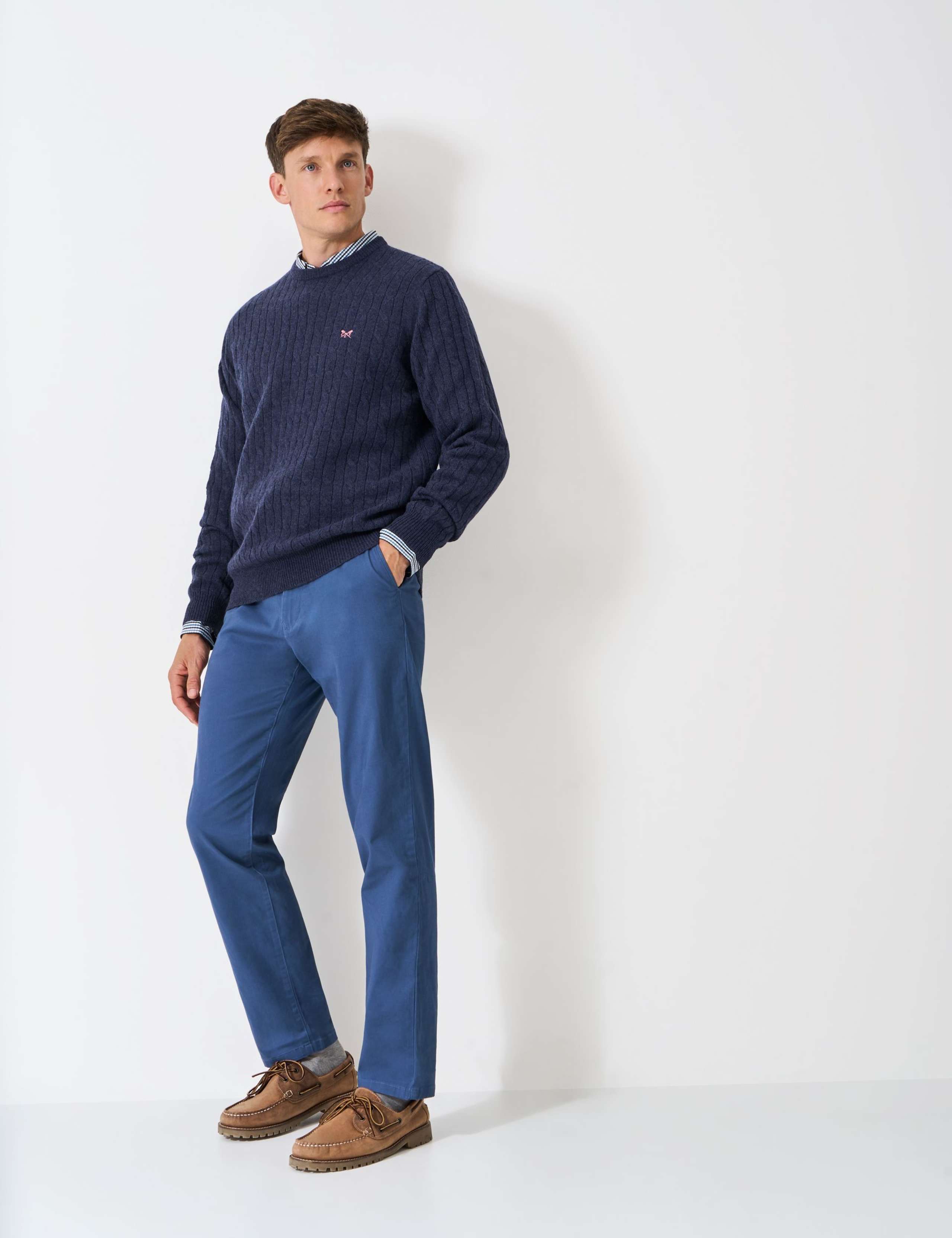 Lambswool Rich Cable Crew Neck Jumper