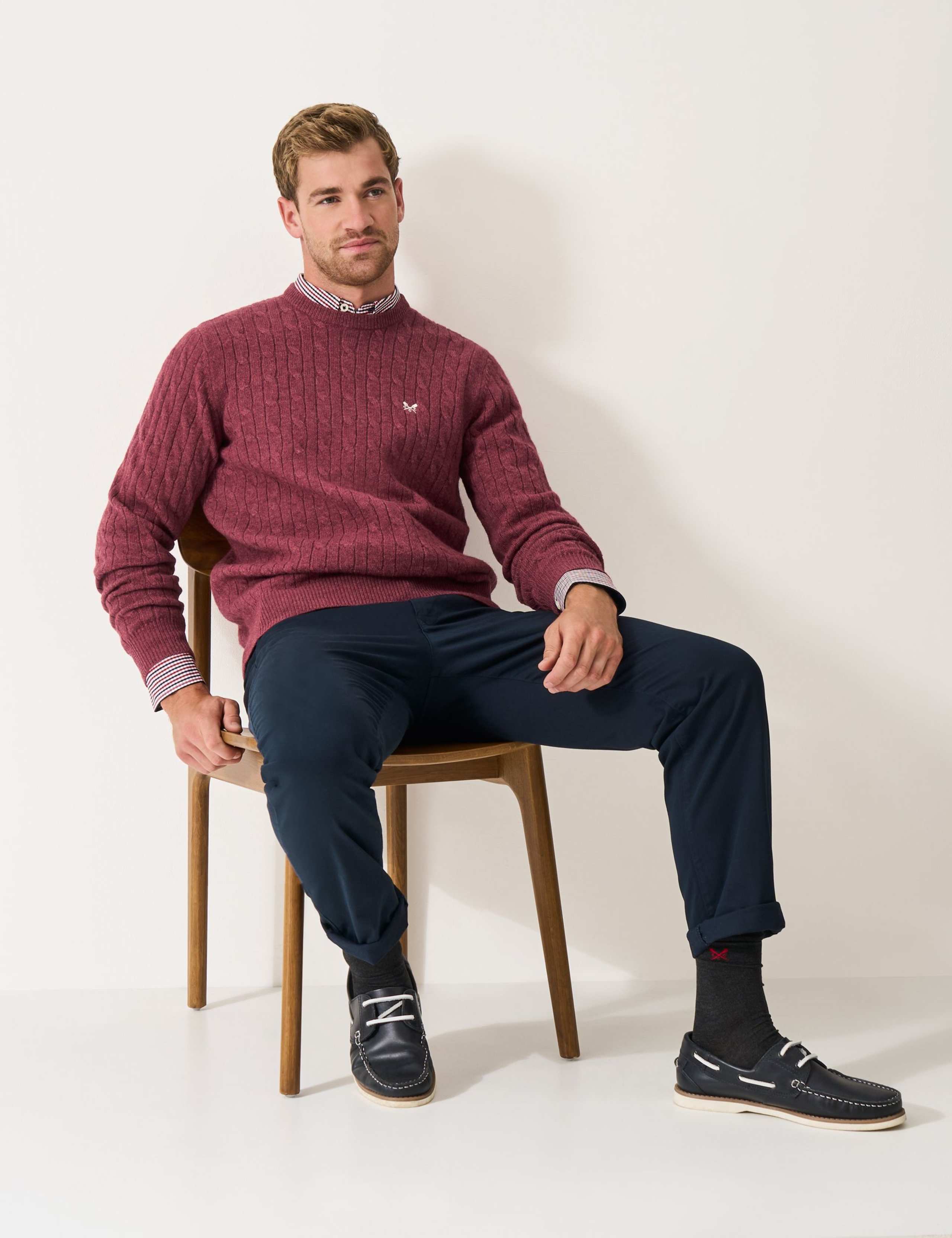 Lambswool Rich Cable Crew Neck Jumper