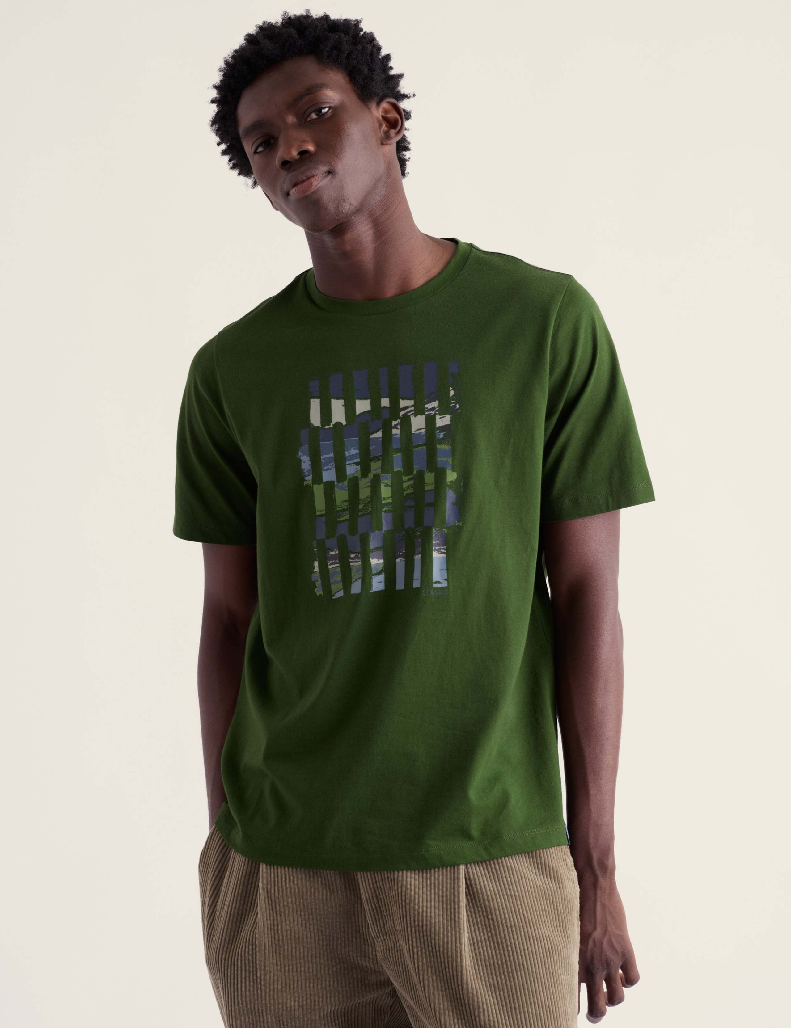 Pure Cotton Abstract Graphic T-Shirt