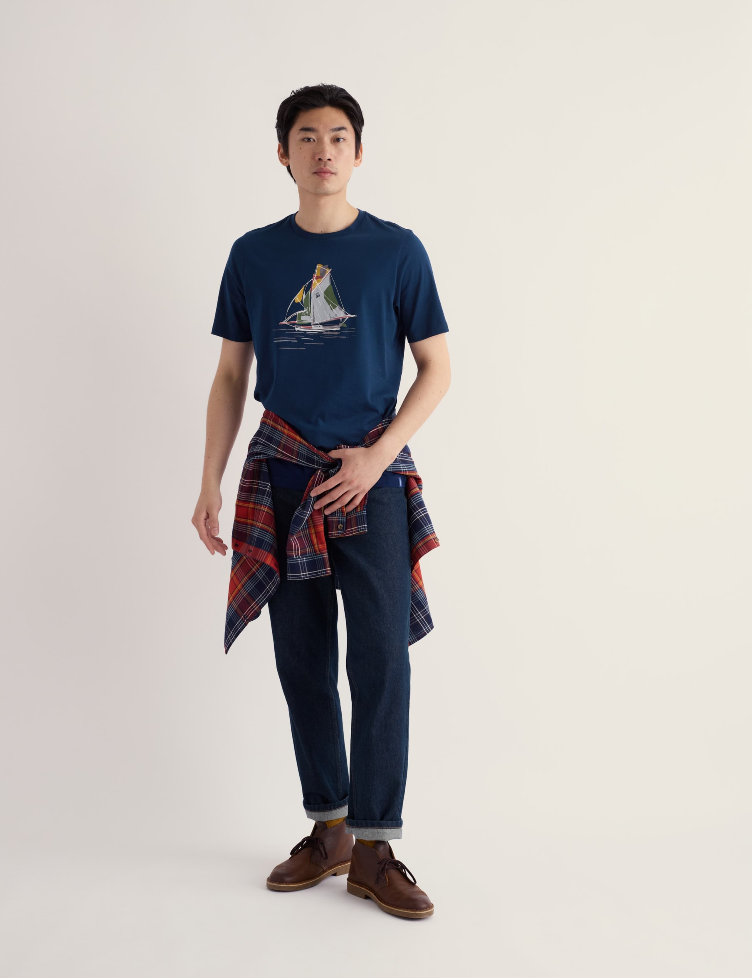 Pure Cotton Yacht Graphic T-Shirt