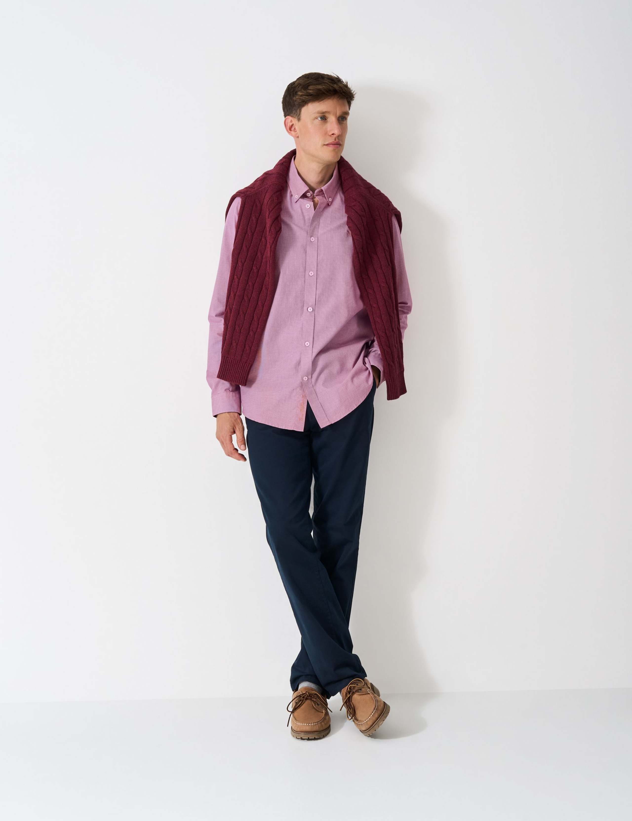 Pure Cotton Puppytooth Oxford Shirt