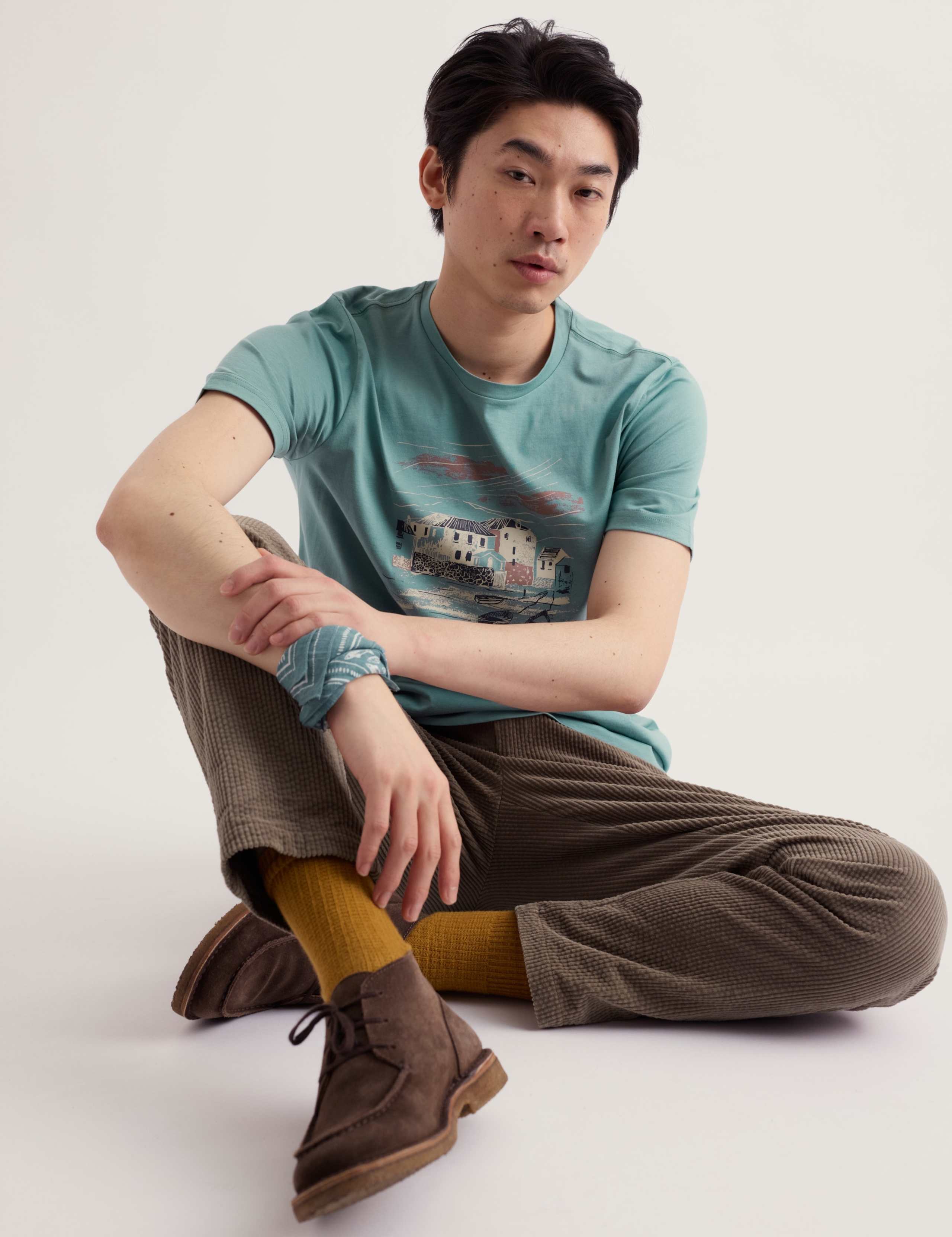 Pure Cotton Harbour Graphic T-Shirt