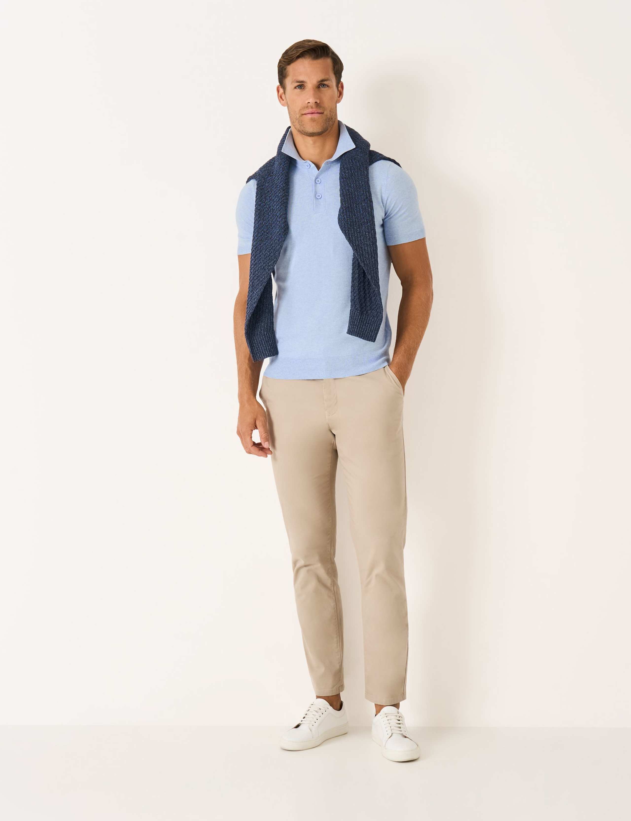 Cotton Blend Knitted Polo Shirt