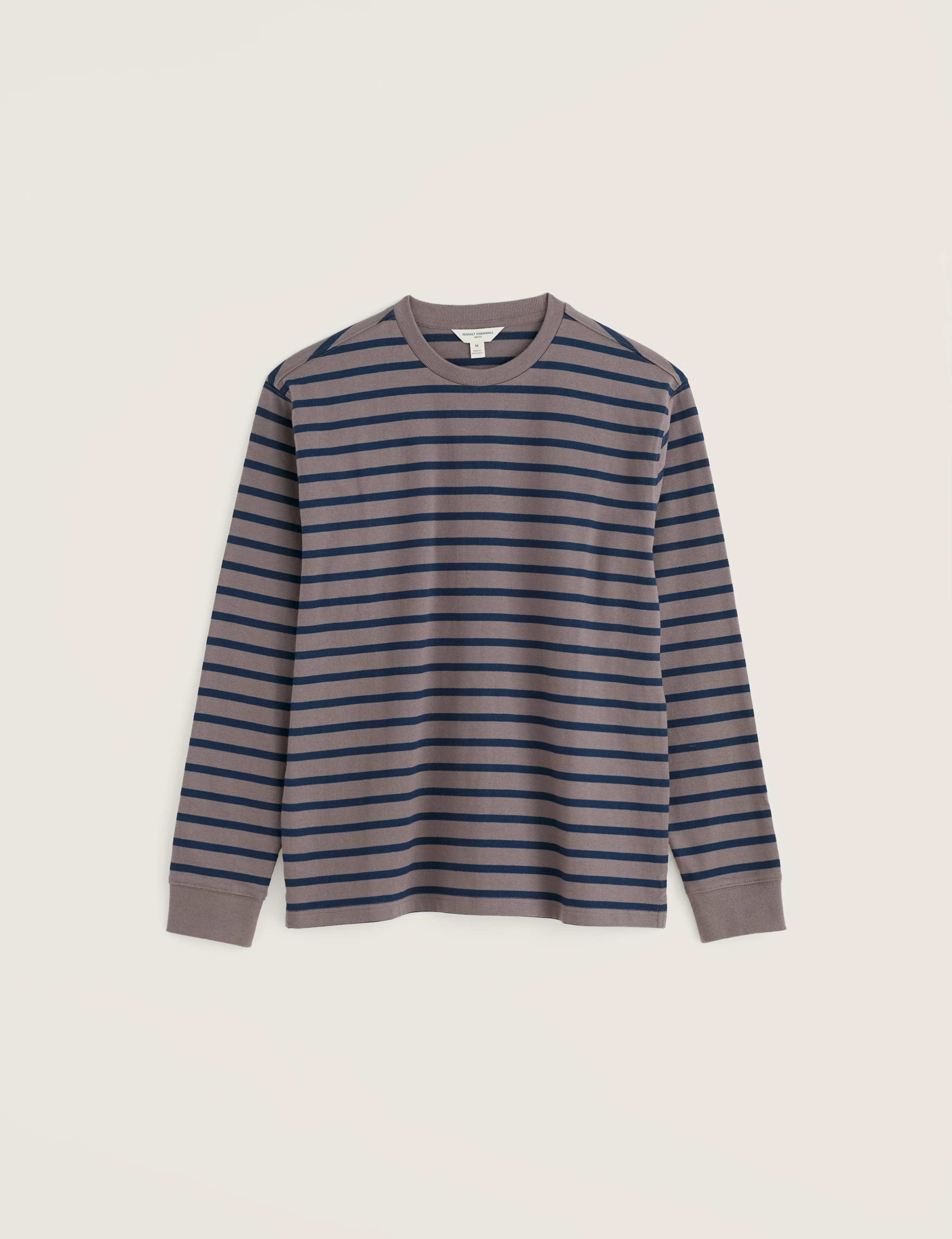 Organic Cotton Striped Crew Neck Long Sleeve Top