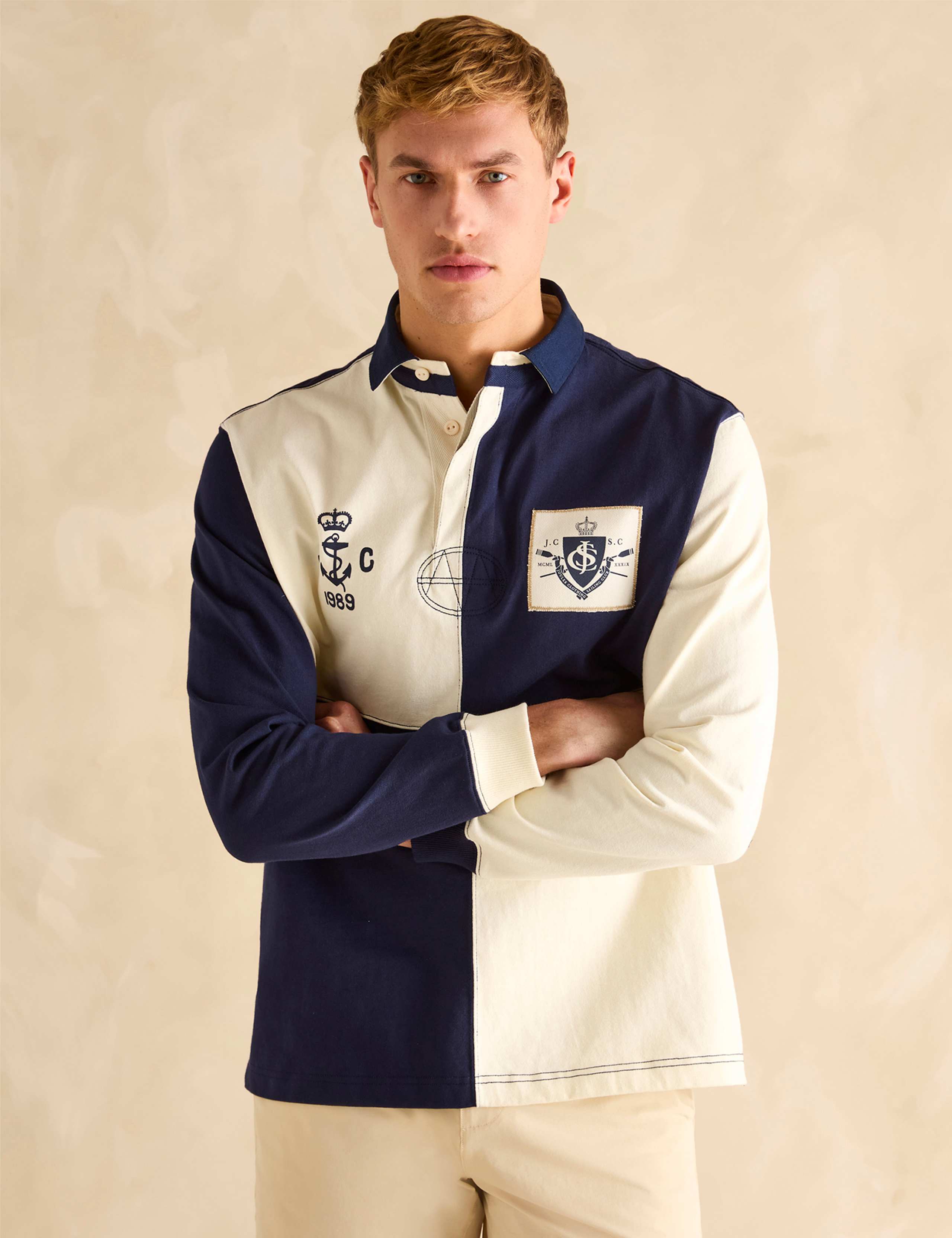 Pure Cotton Patterned Rugby Shirt