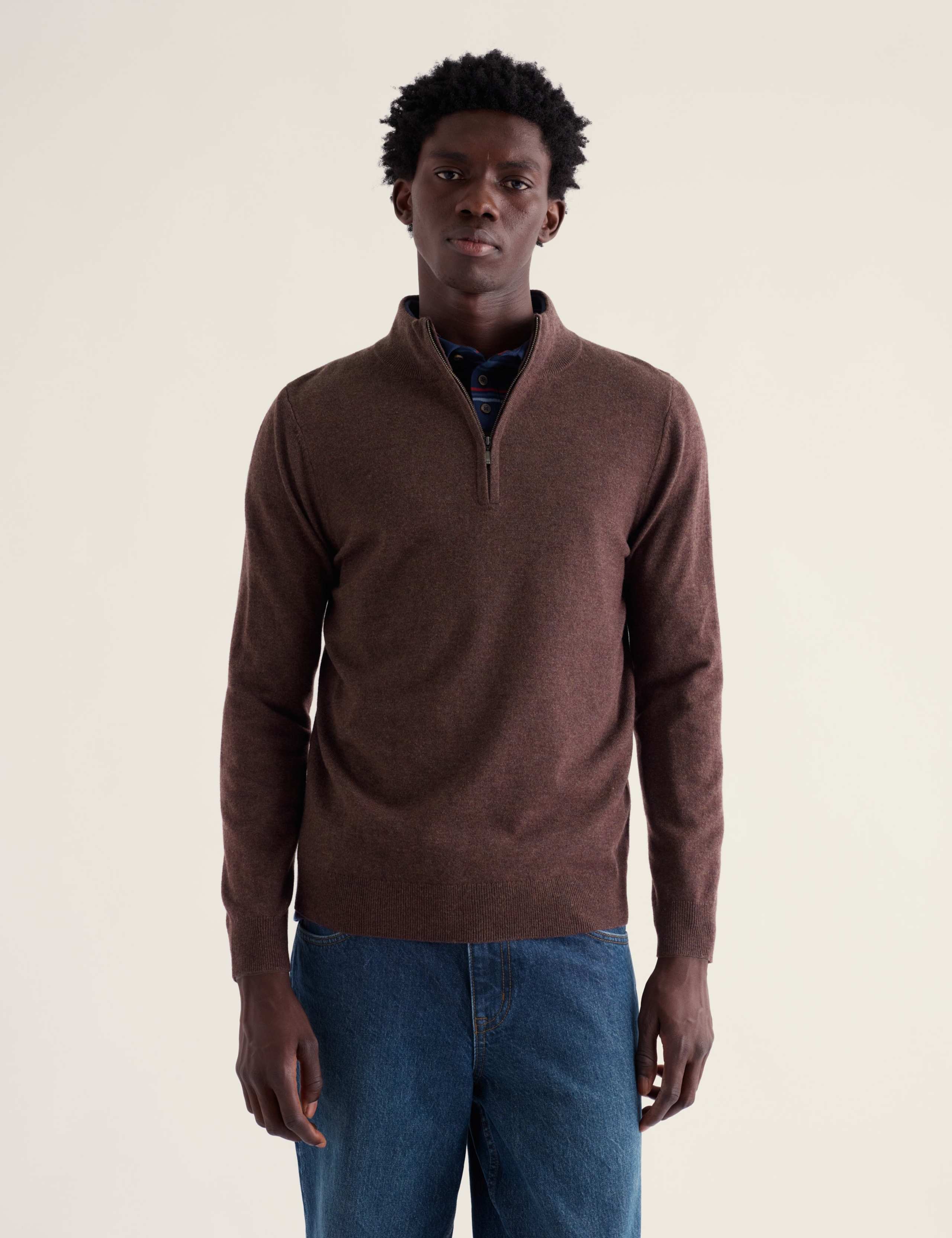 Merino Wool Rich Half Zip Jumper