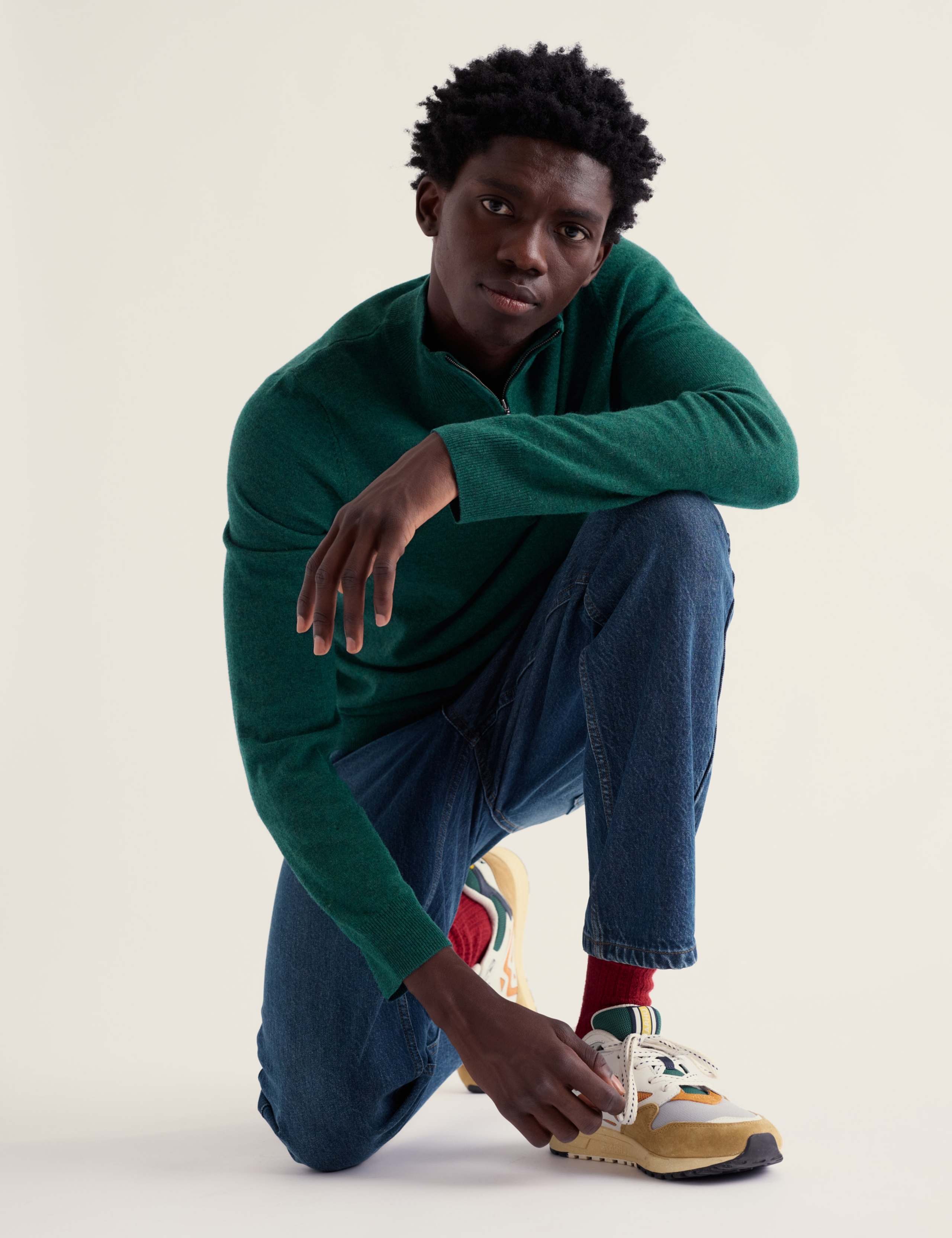 Merino Wool Rich Half Zip Jumper