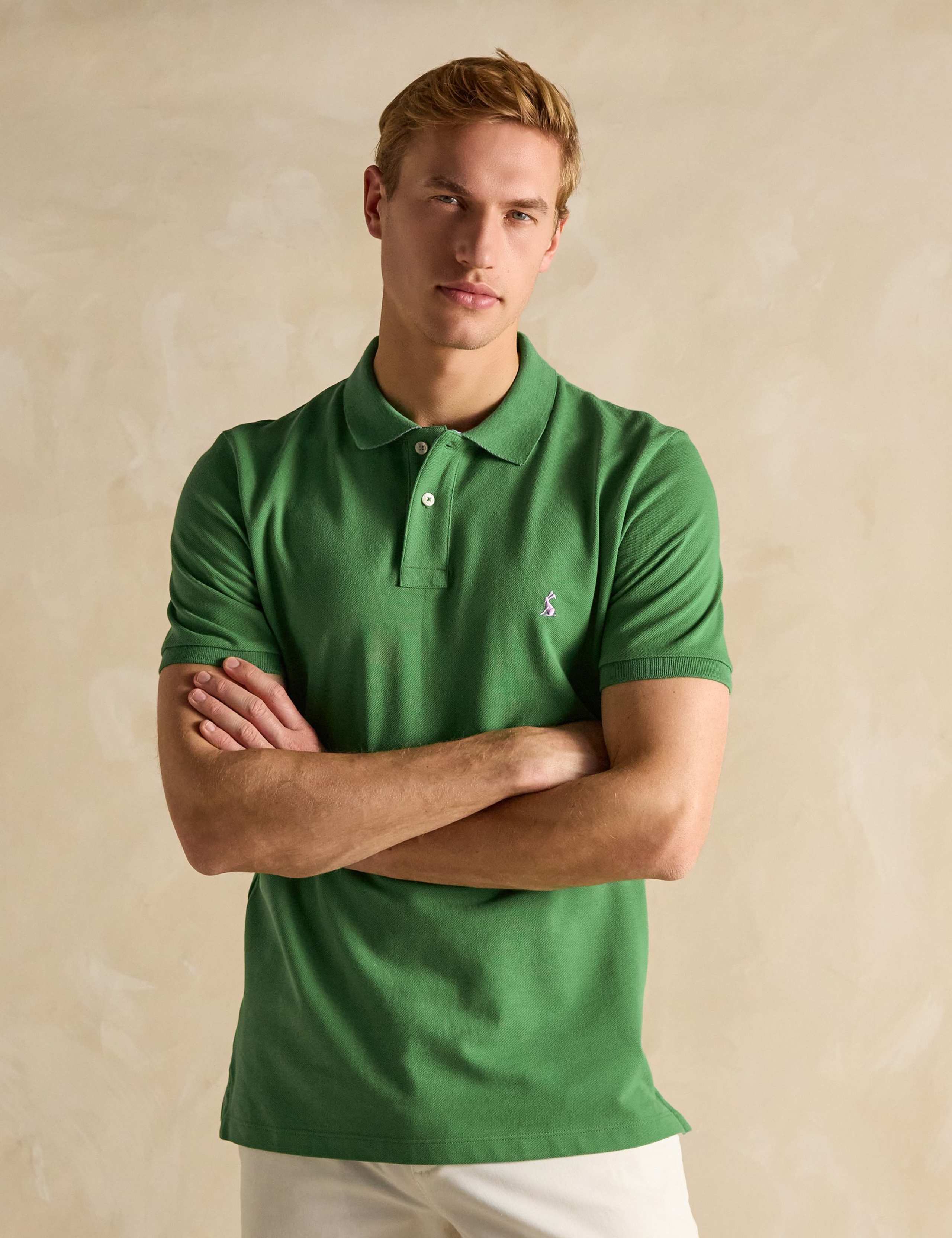 Pure Cotton Piqué Tipped Collar Polo Shirt