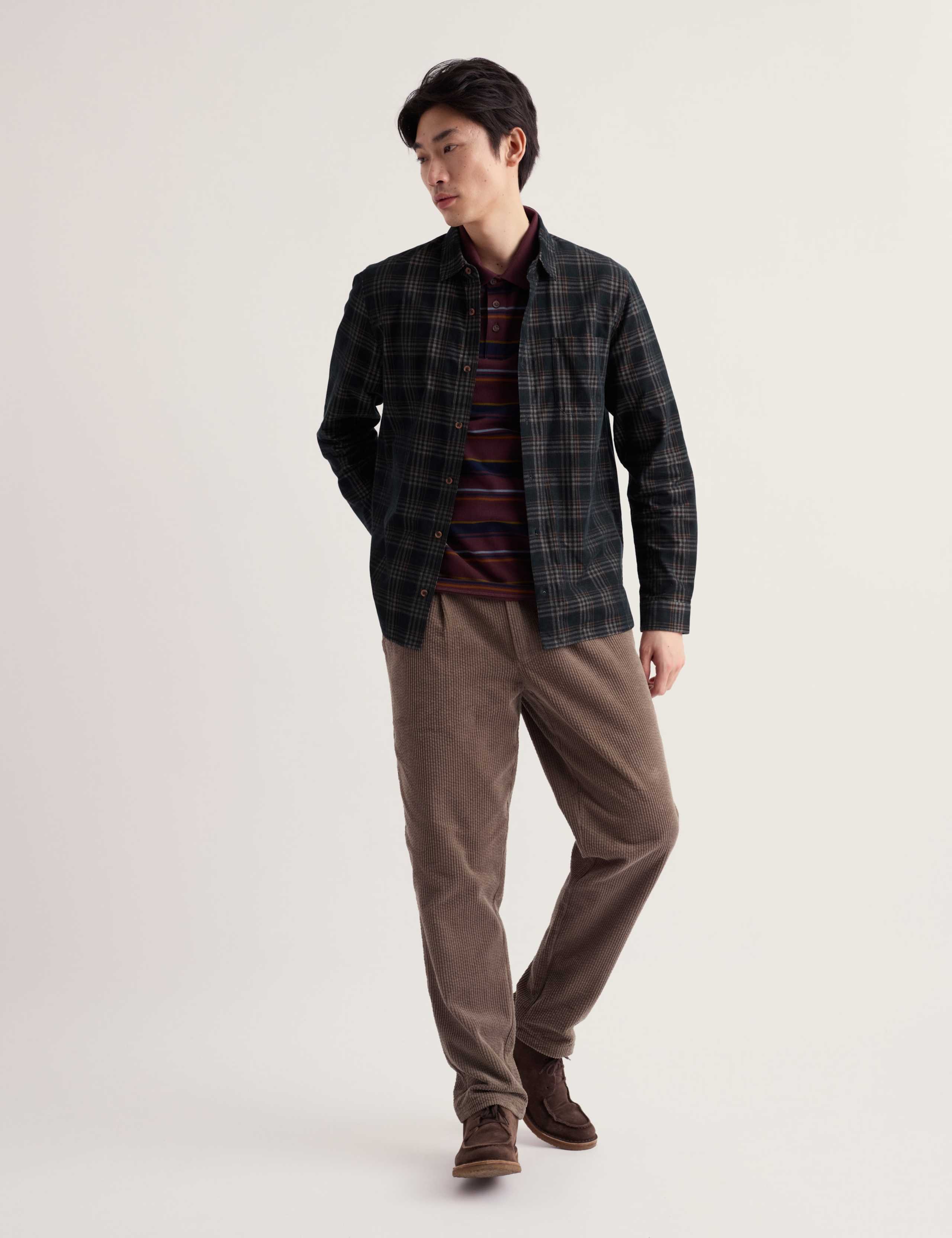 Relaxed Fit Corduroy Checked Shirt